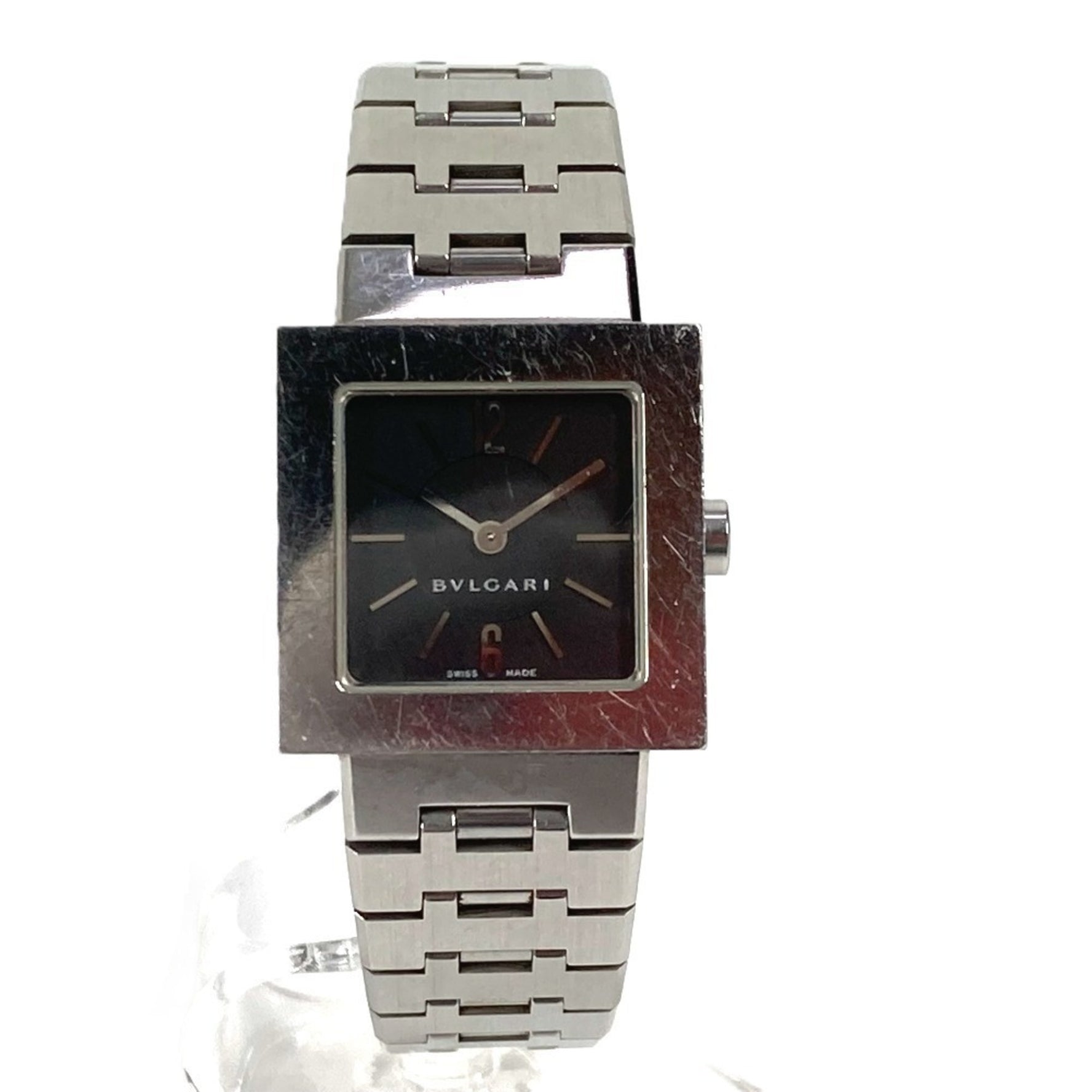BVLGARI SQ22SS Square Quadrado Ladies Watch, SS, Silver