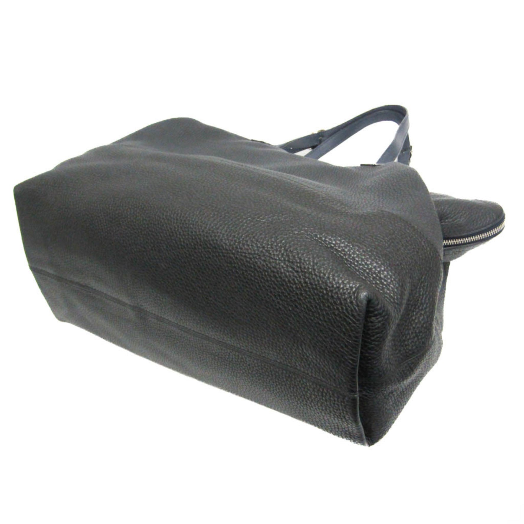 Fendi Selleria Leather Boston Bag Black,Navy