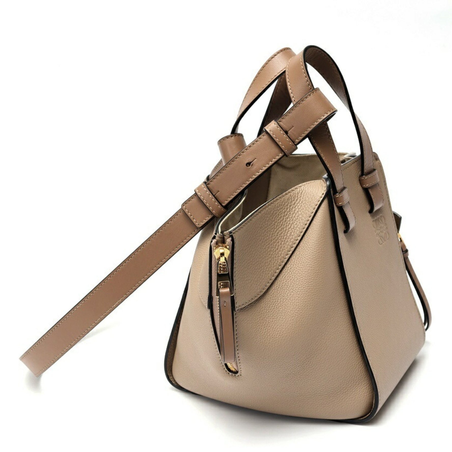 LOEWE Hammock Bag Compact Soft Grain Calfskin (Greige)