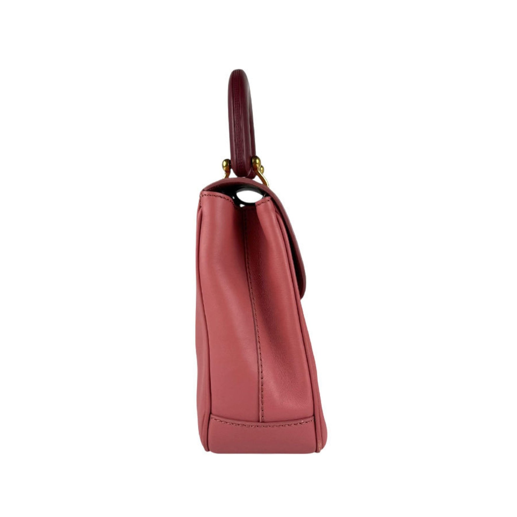 Burberry handbag shoulder bag leather pink burgundy gold ladies z5086