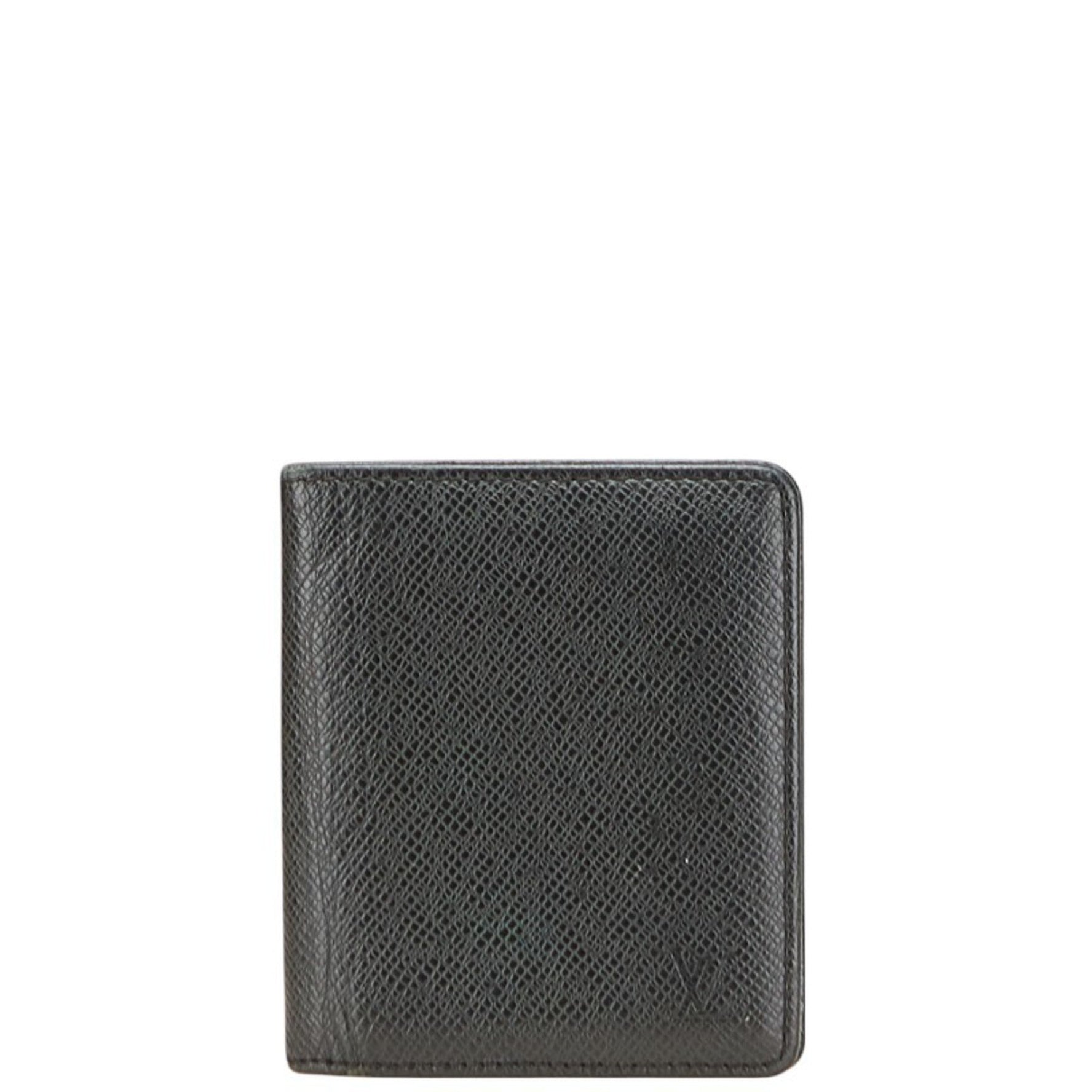 Louis Vuitton Taiga Portefeuille Magellan Bifold Wallet Ardoise Black Leather LOUIS VUITTON