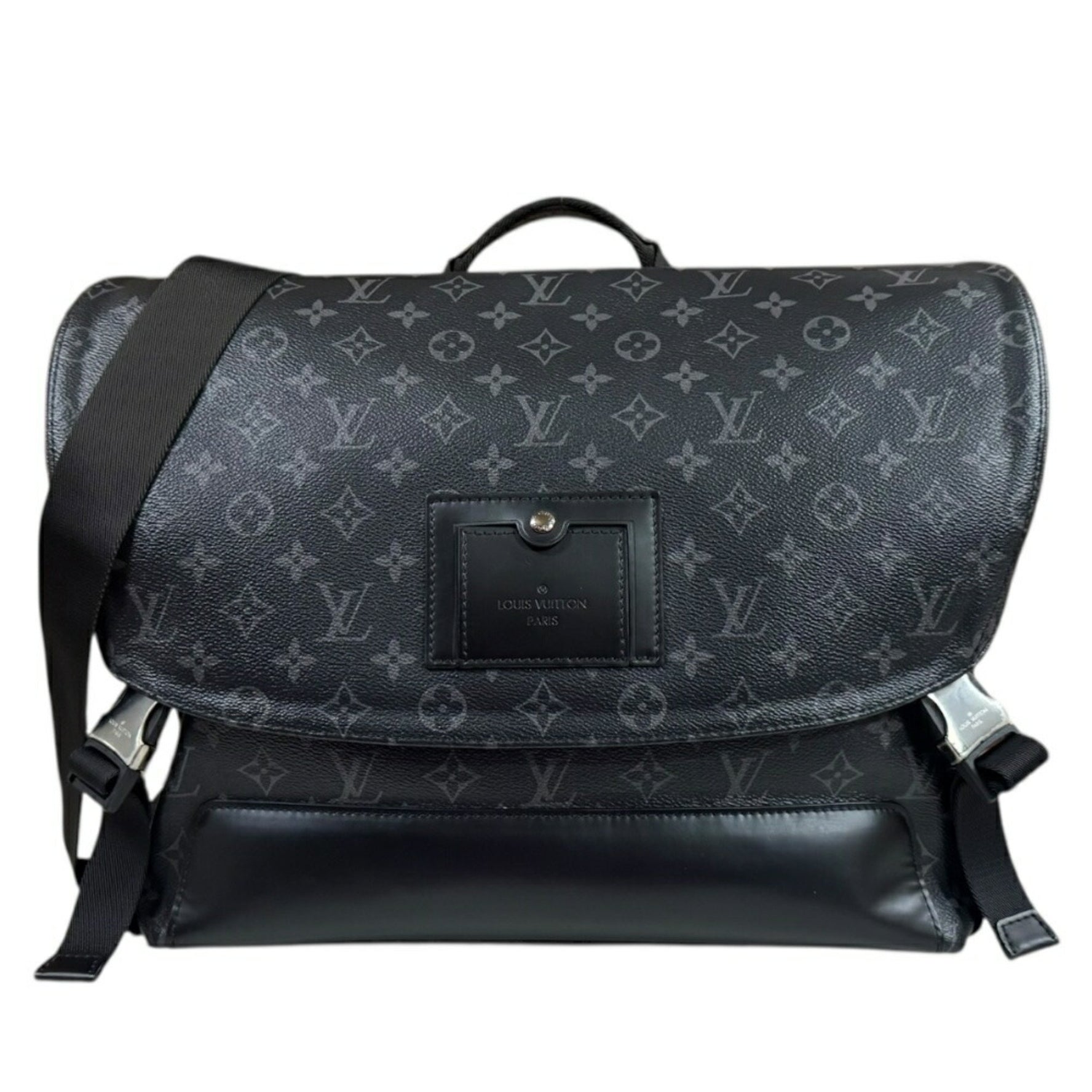 Louis Vuitton Voyage MM Monogram Eclipse Shoulder Bag, Black