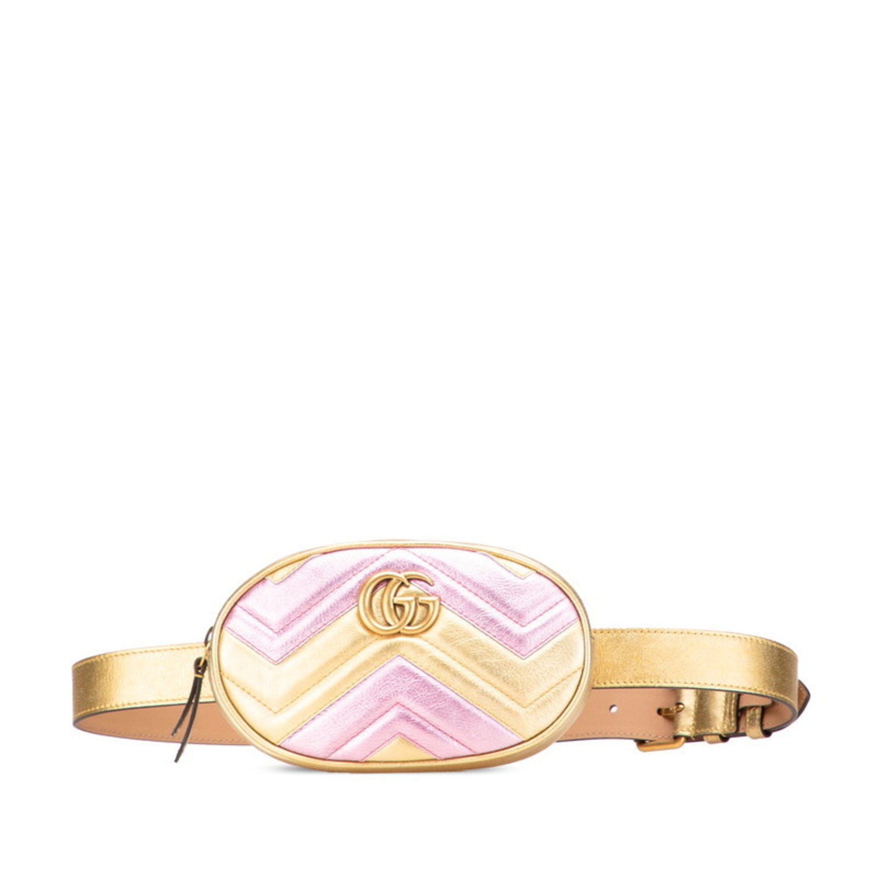 Gucci GG Marmont Waist Bag/Body Bag Gold and Pink Leather