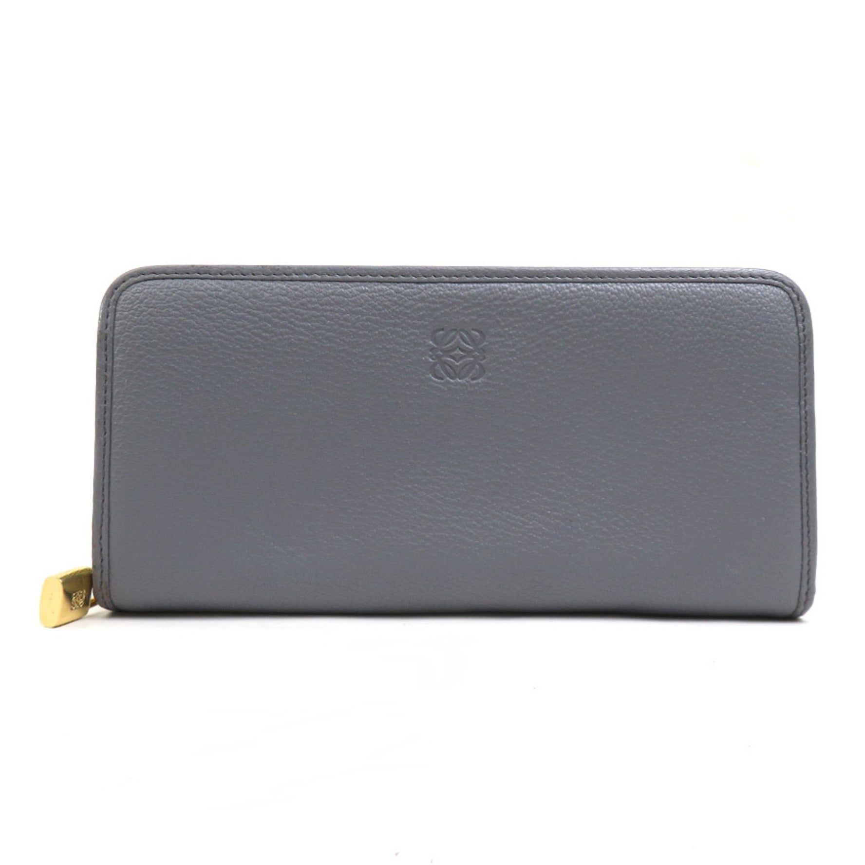 LOEWE Round Long Wallet Anagram Leather Gold