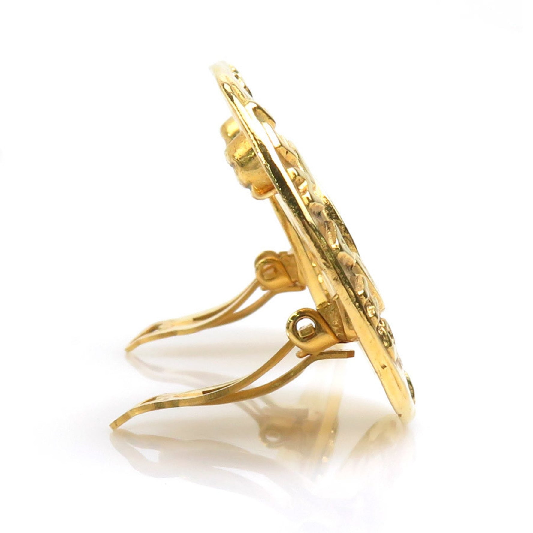 CHANEL Coco Mark Metal Earrings