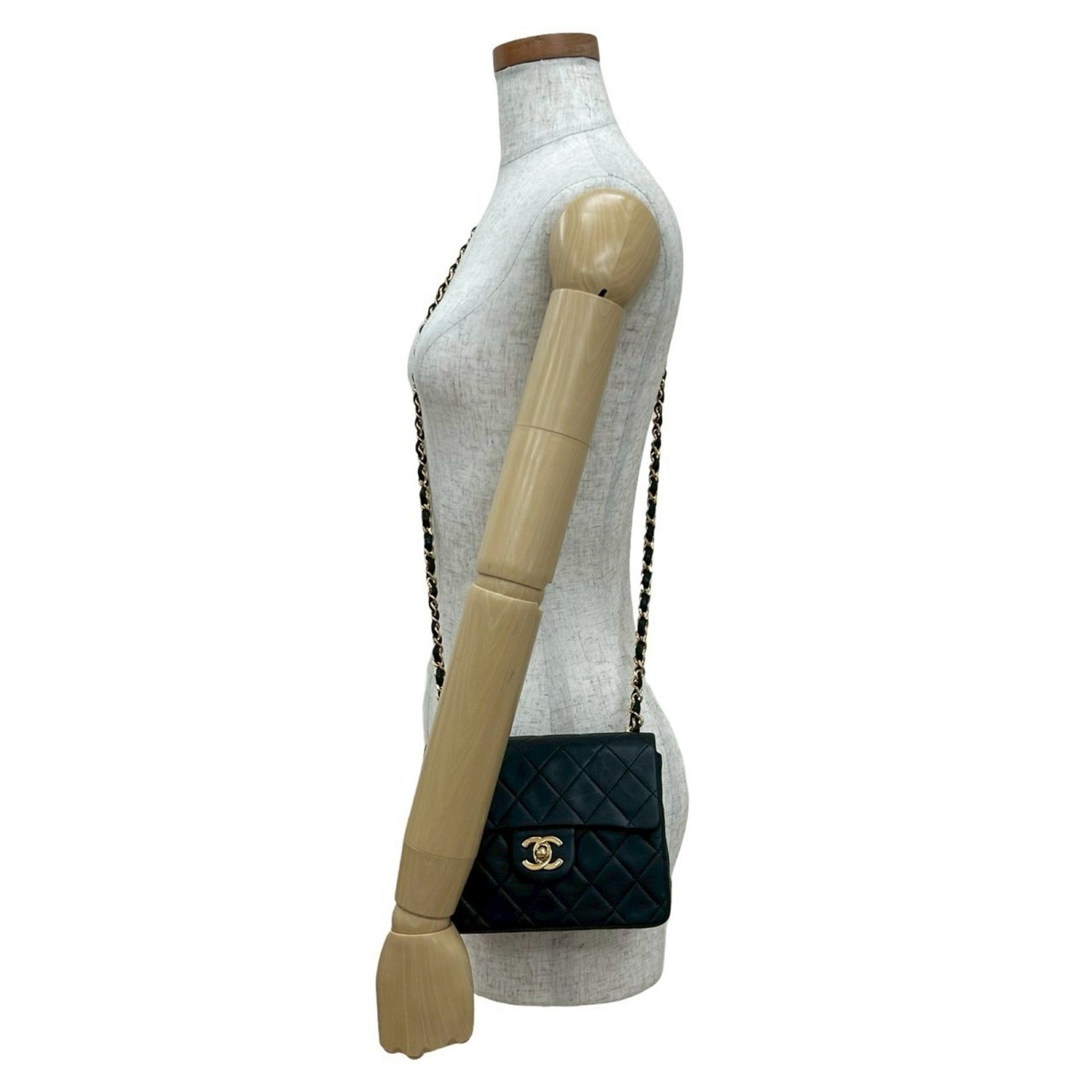 CHANEL Mini Matelasse Coco Mark Lambskin Chain Shoulder Bag