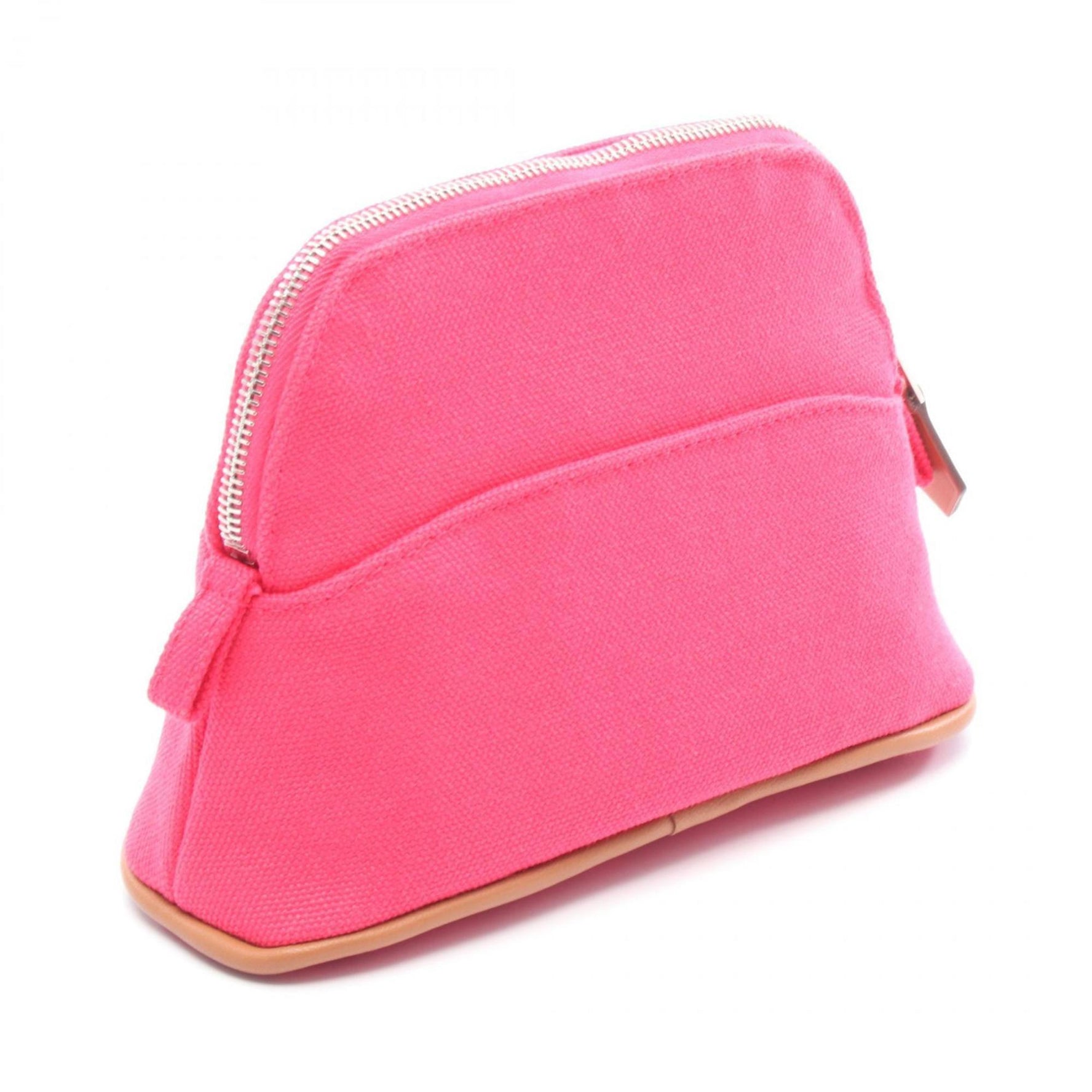 Hermes Hermès Bolide Pouch 15 Mini Bag Canvas Leather Pink Brown