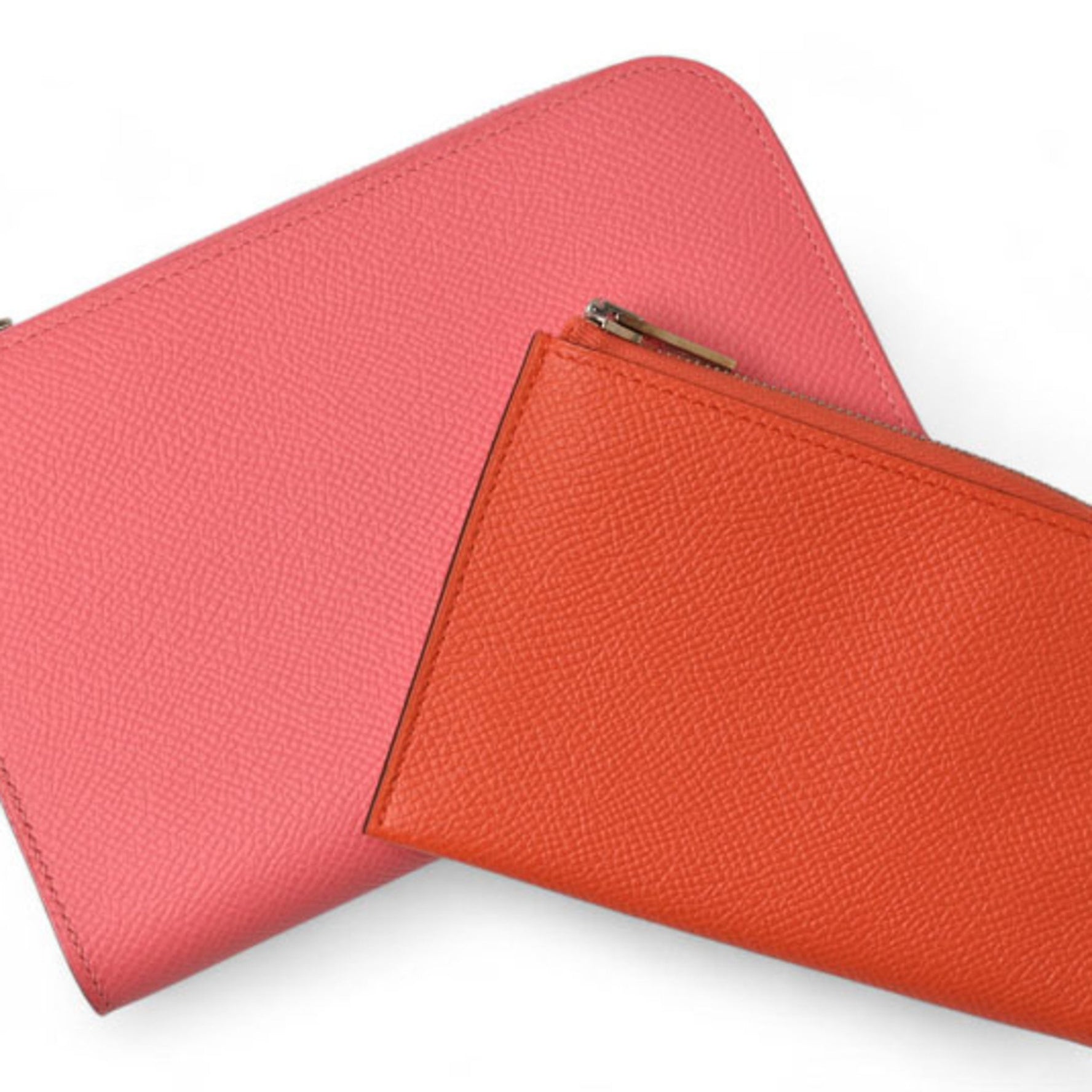 Hermes Hermès Remix Combine Duo Wallet Mini Pouch A Stamped Rose Azalee Orange Poppy