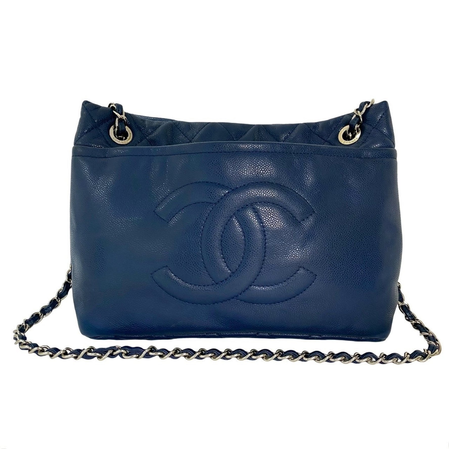 CHANEL Matelasse Coco Caviar Leather Semi-Shoulder Bag