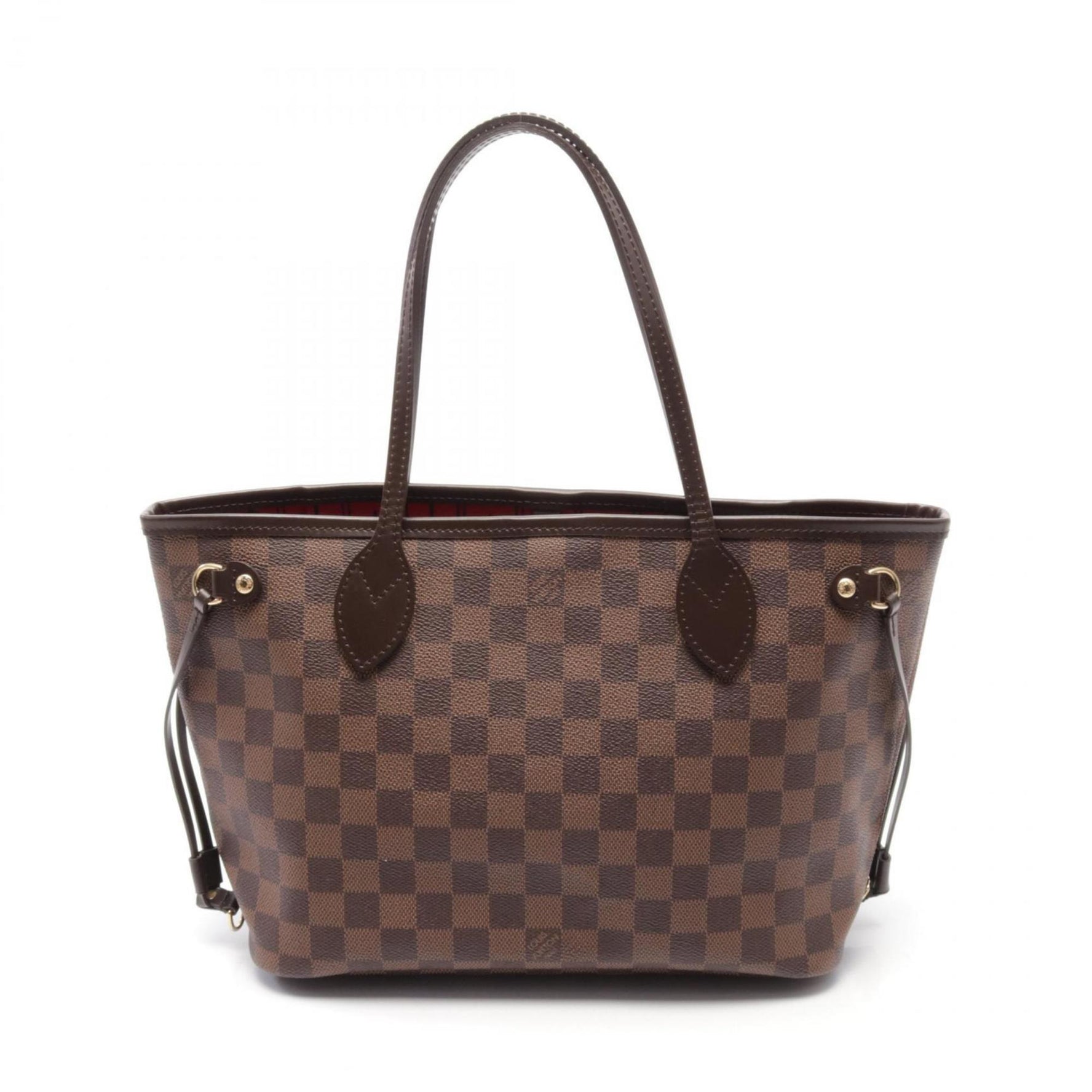 Louis Vuitton Neverfull PM Tote Bag, Coated Canvas, Leather, Damier, Women's, Brown, N51109