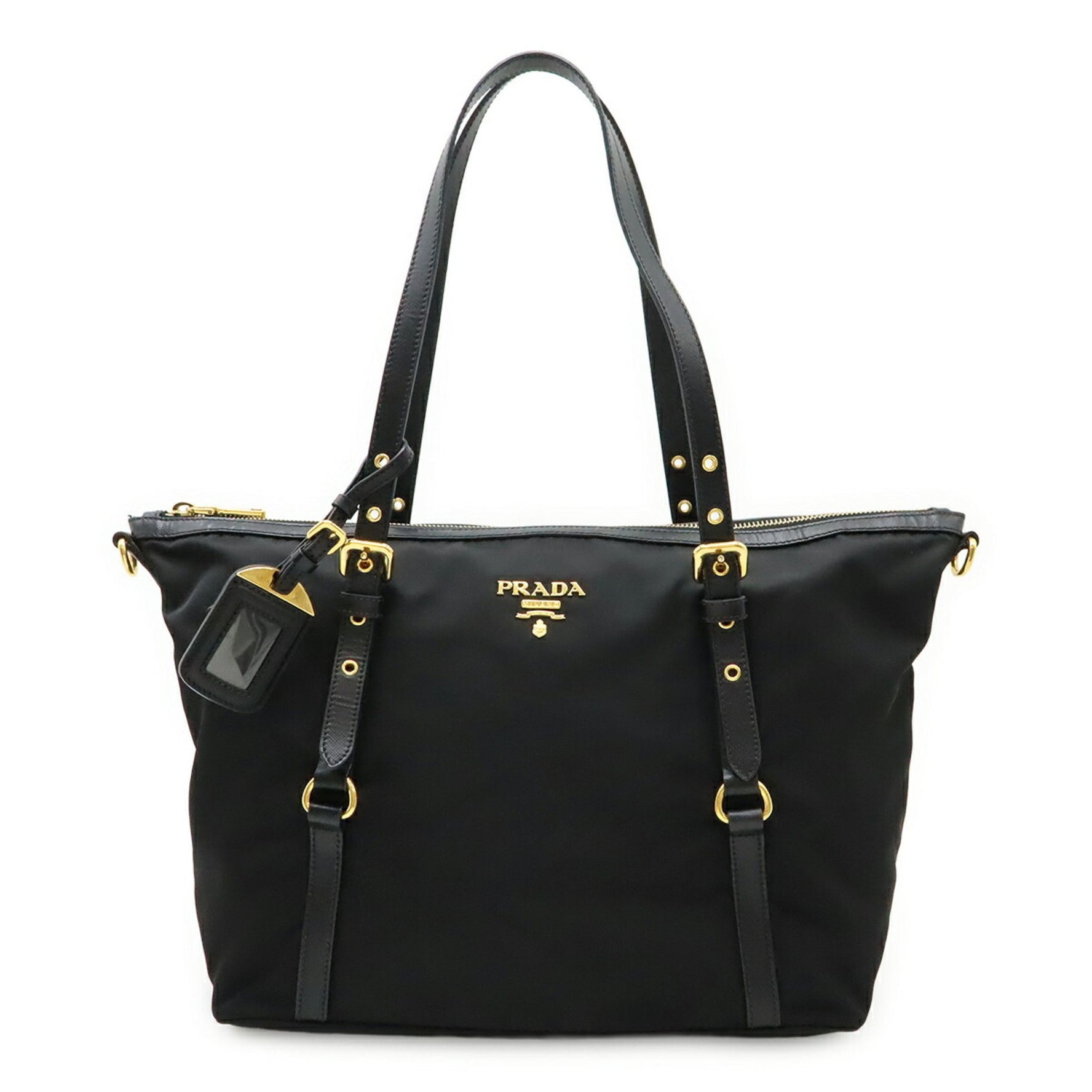 PRADA Tote Bag, Handbag, Shoulder Nylon, Black, Purchased at a Japanese Outlet