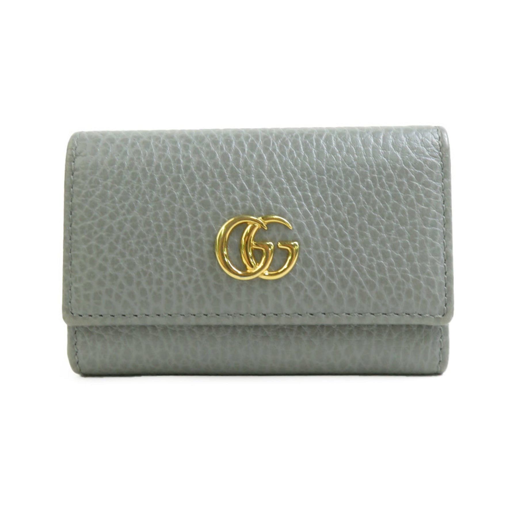 GUCCI GG Marmont key case leather metal grey gold men women