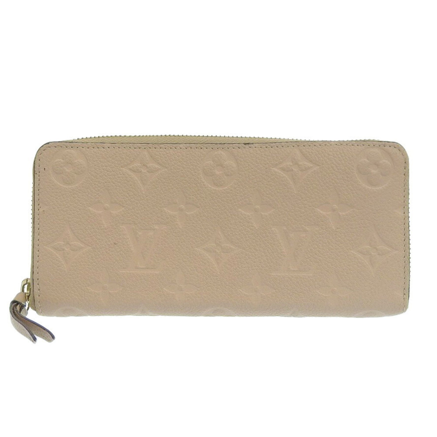 Louis Vuitton Portefeuille Clemence Long Wallet Monogram Implant Beige Ladies