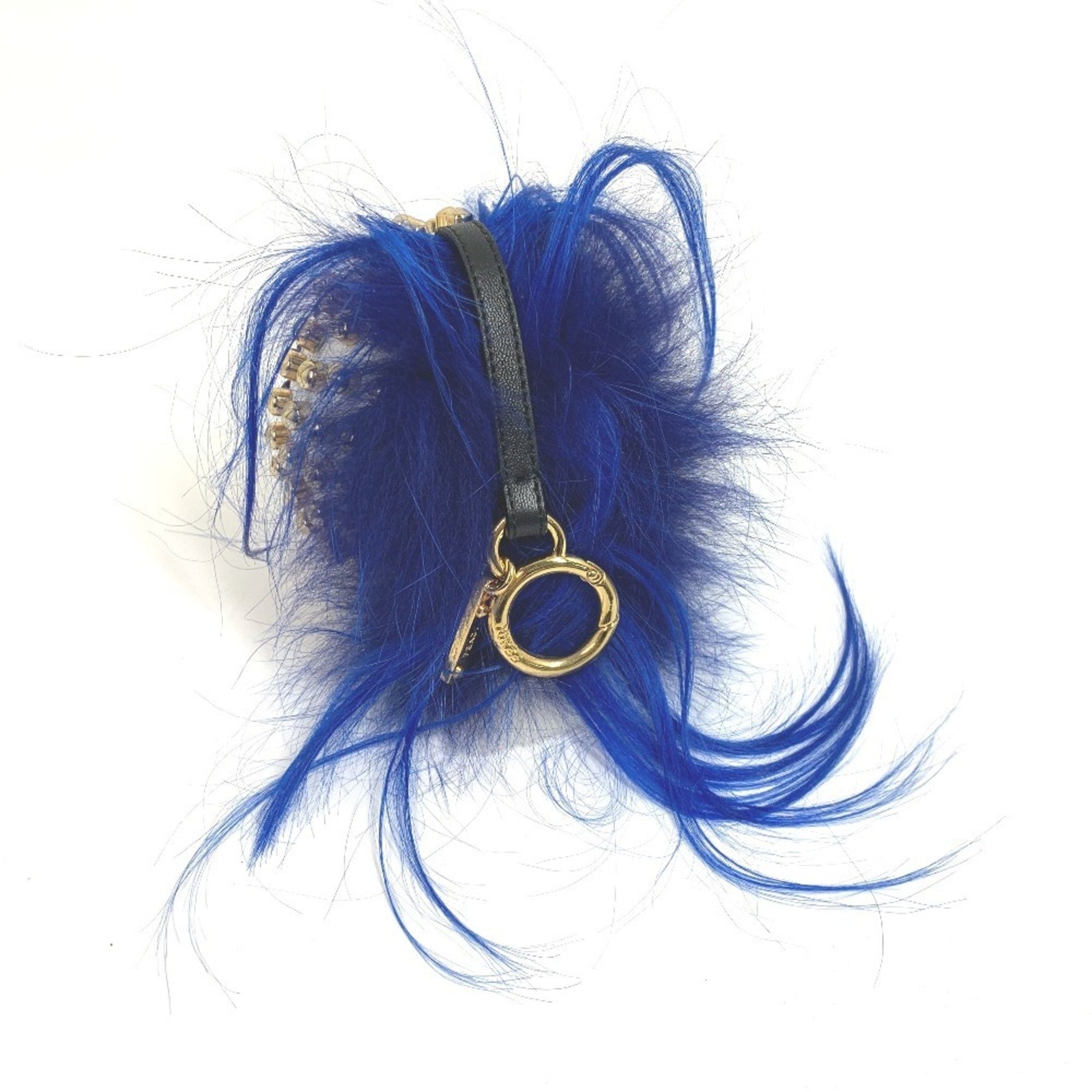 FENDI Karl Lagerfeld Studded Panquito Keychain Bag Charm Leather Multicolor
