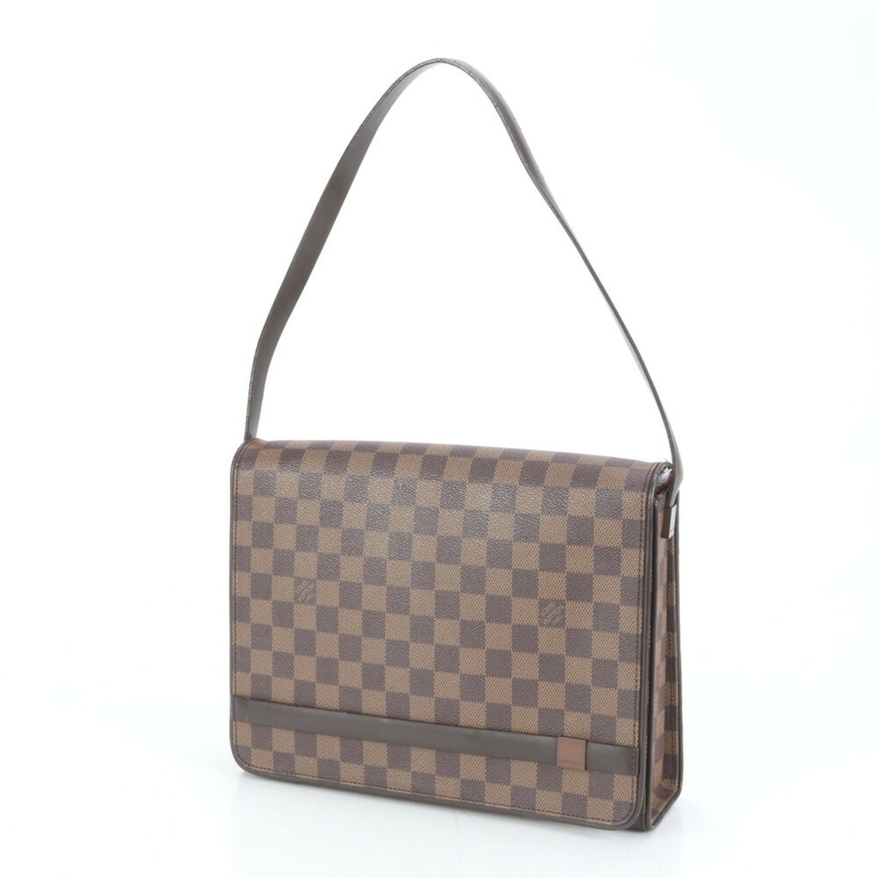 Louis Vuitton Damier Tribeca Carre N51161 Leather Square Shoulder Bag Tote Handbag Genuine Women's
