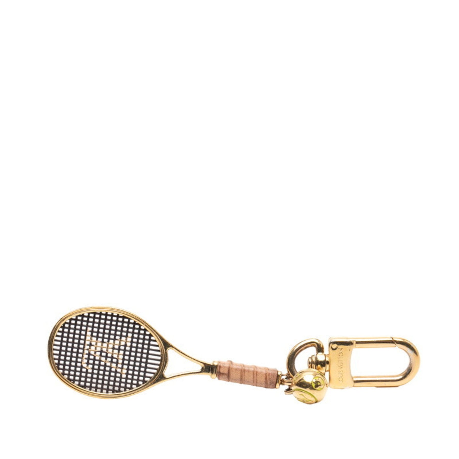 Louis Vuitton Bijoux Sac LV Saab Keychain Key Ring Gold, Black, Beige, Plated, LOUIS VUITTON