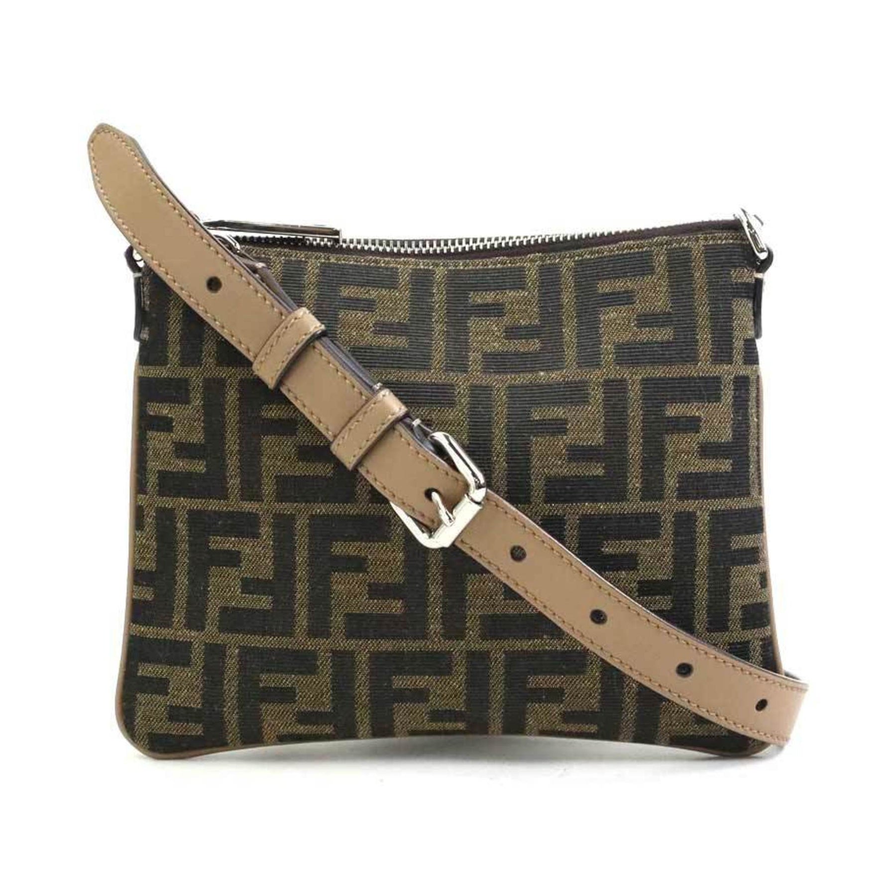 Fendi Zucca After Bag Mini Shoulder in and Silver Canvas Leather