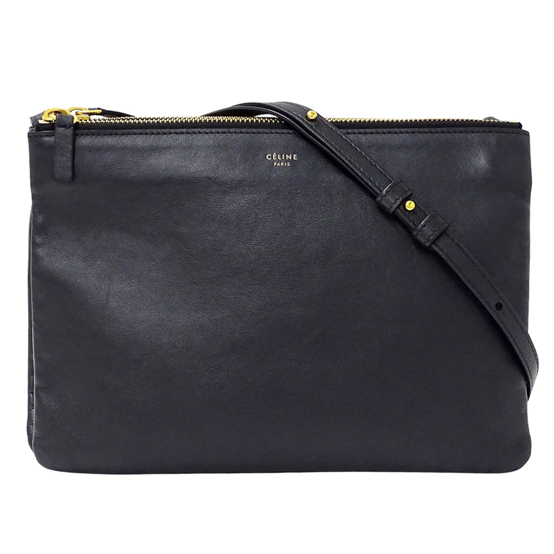 Celine Trio Large Leather Shoulder Bag, Crossbody