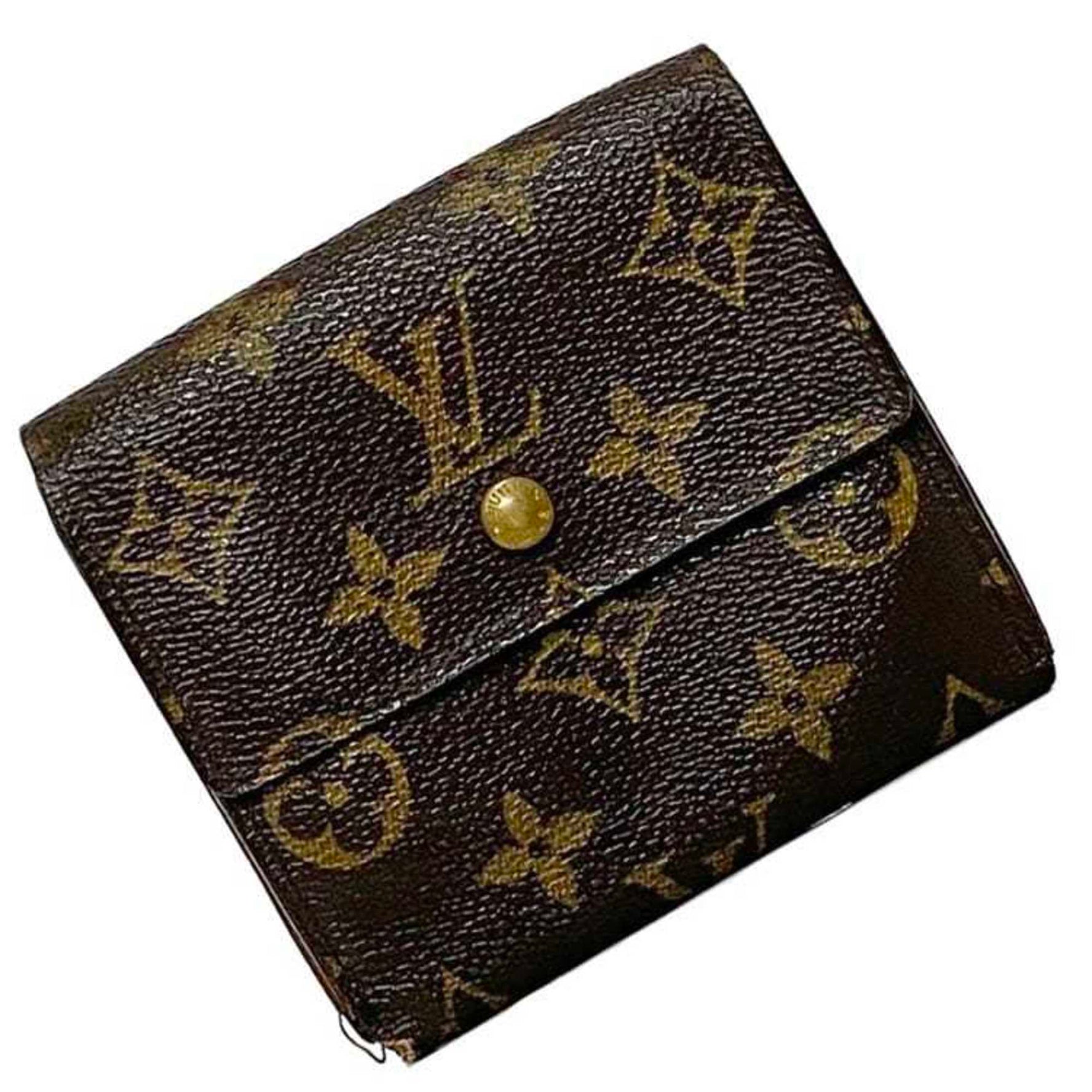 Louis Vuitton Tri-fold Wallet Porte Monnaie Carte Credit ec-22424 Brown Monogram M61652 Compact Canvas SP0021 LOUIS VUITTON Folding Men's Women's