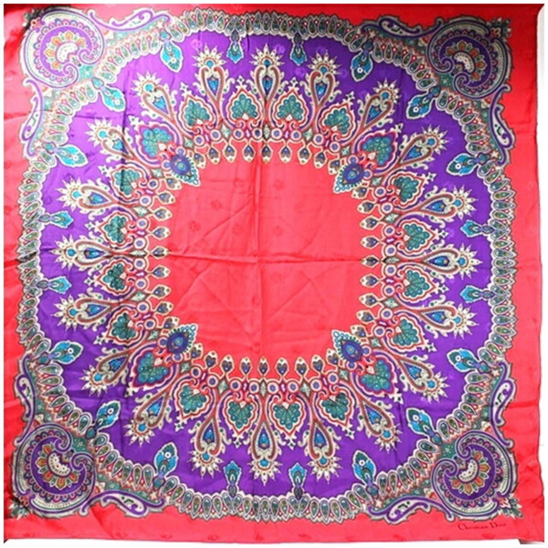 Christian Dior scarf muffler large size red x purple