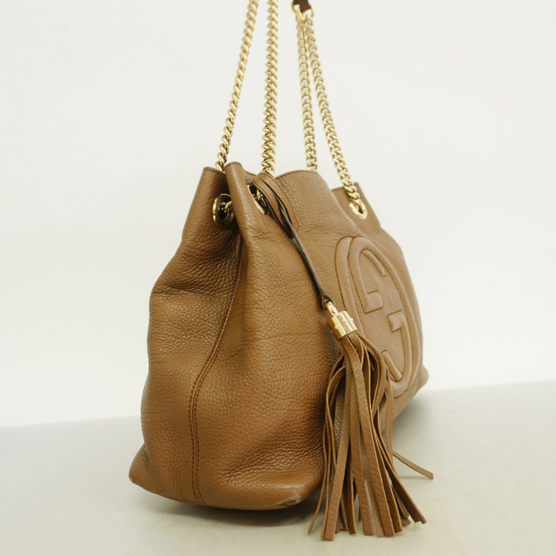 Gucci Soho Shoulder Bag Leather Champagne