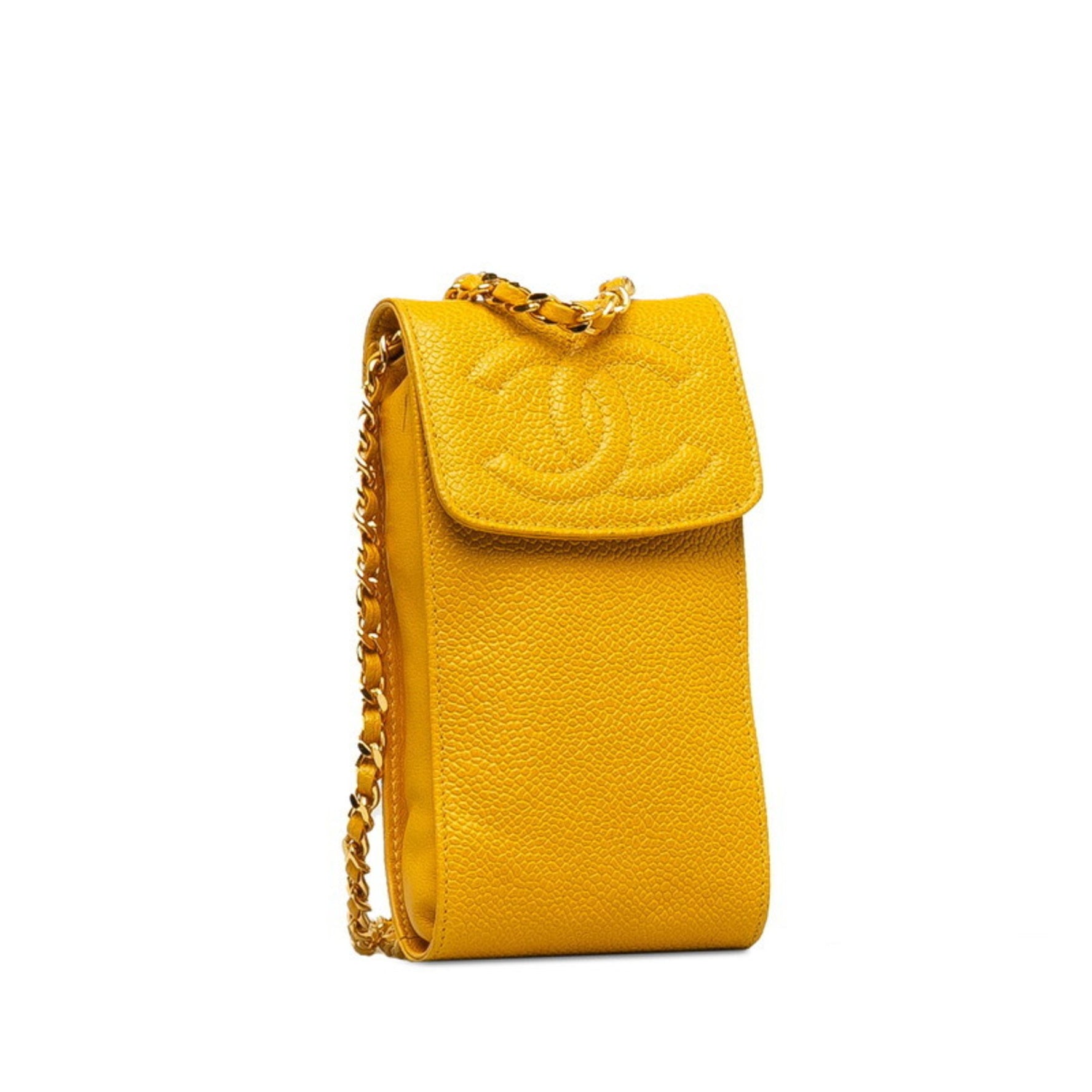 Chanel Coco Mark Mini Pochette Crossbody Chain Shoulder Bag in Caviar Skin