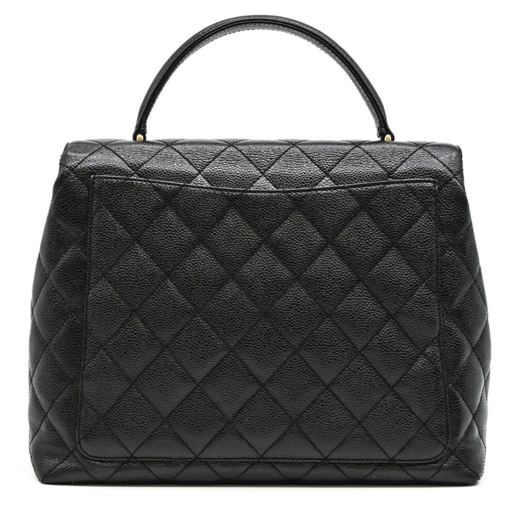 CHANEL Matelasse Caviar Skin Kelly Tote Handbag Seal