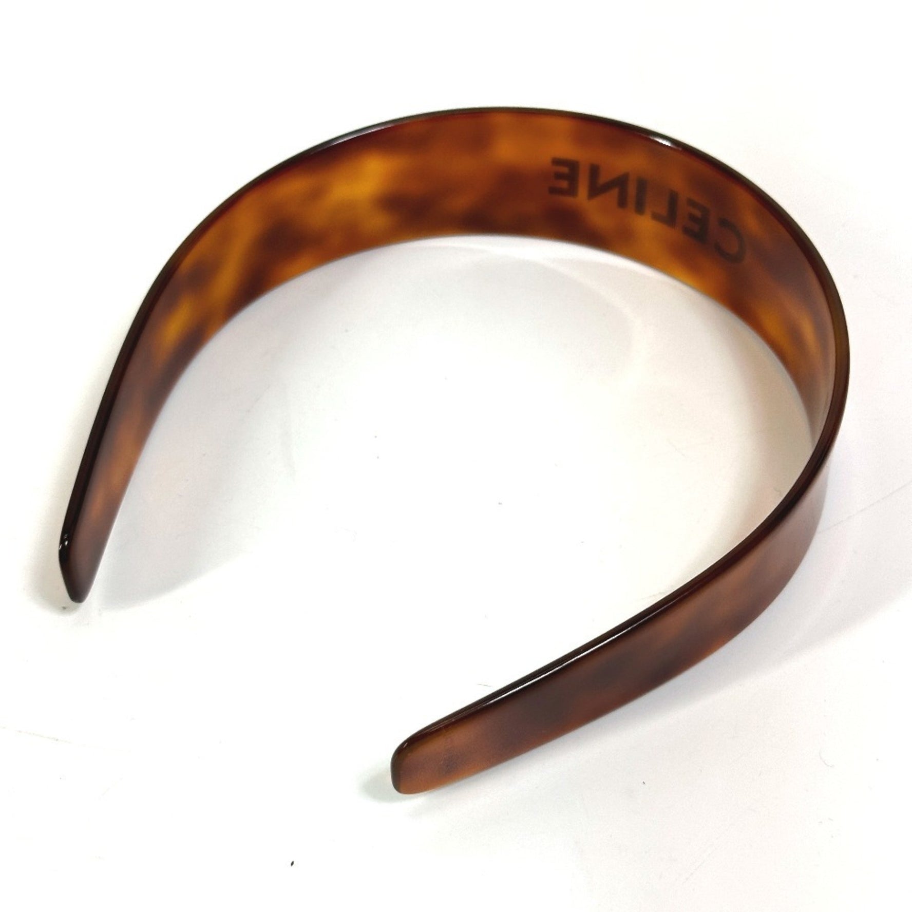 CELINE Logo Headband, Acetate, Havana Blonde/Dre