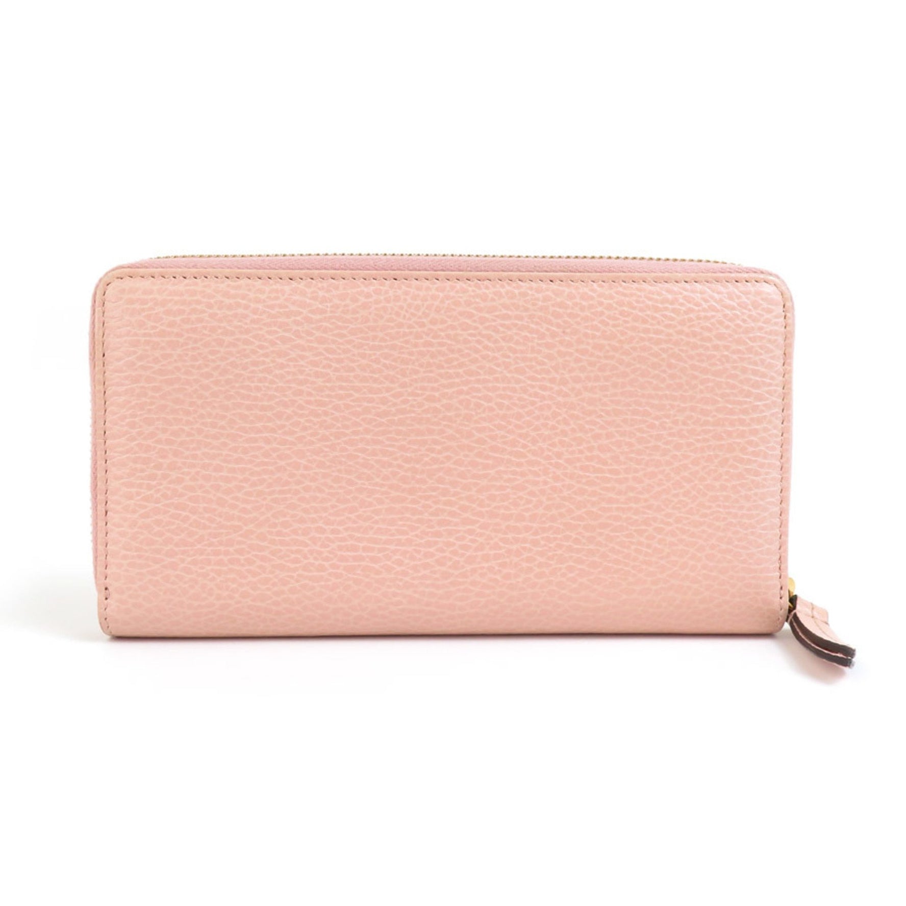 GUCCI Round Long Wallet GG Marmont Leather Pink Beige Gold