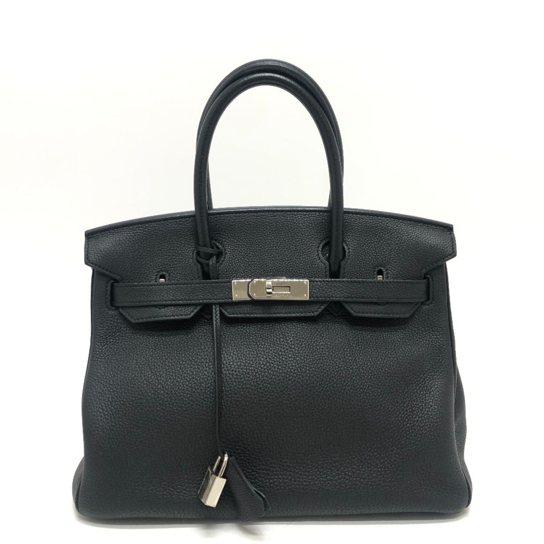 HERMES Hermes Birkin 30 Bag Handbag Togo Women's Silver Hardware Black