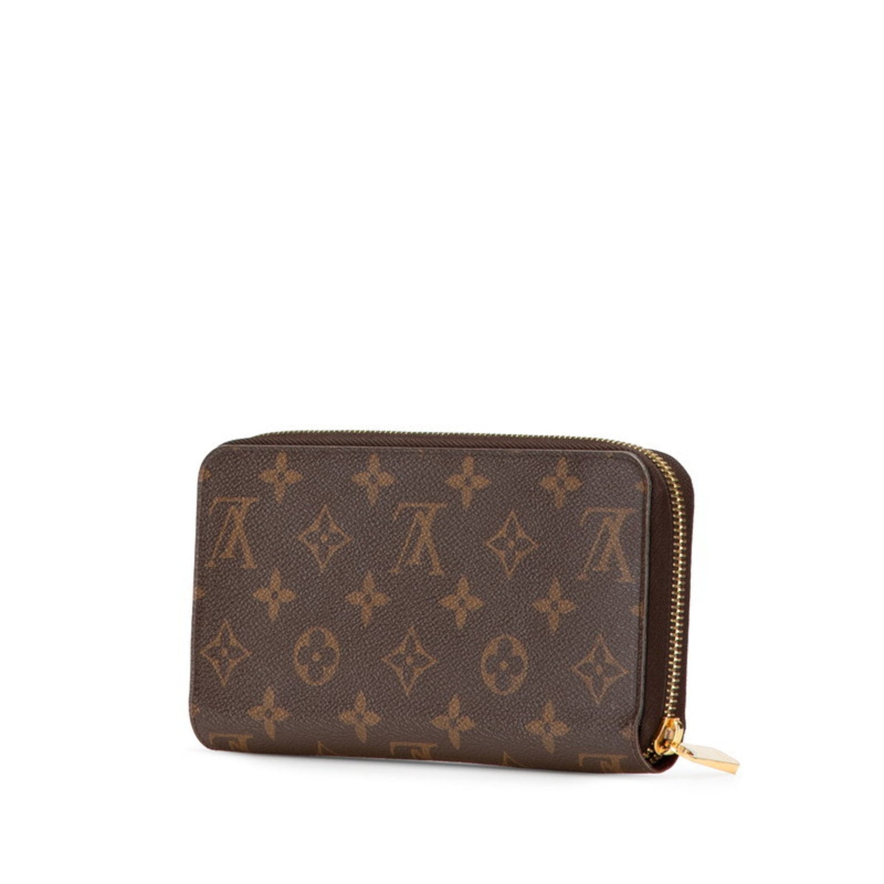 Louis Vuitton Monogram Zippy Wallet Round Long Brown Fuchsia PVC