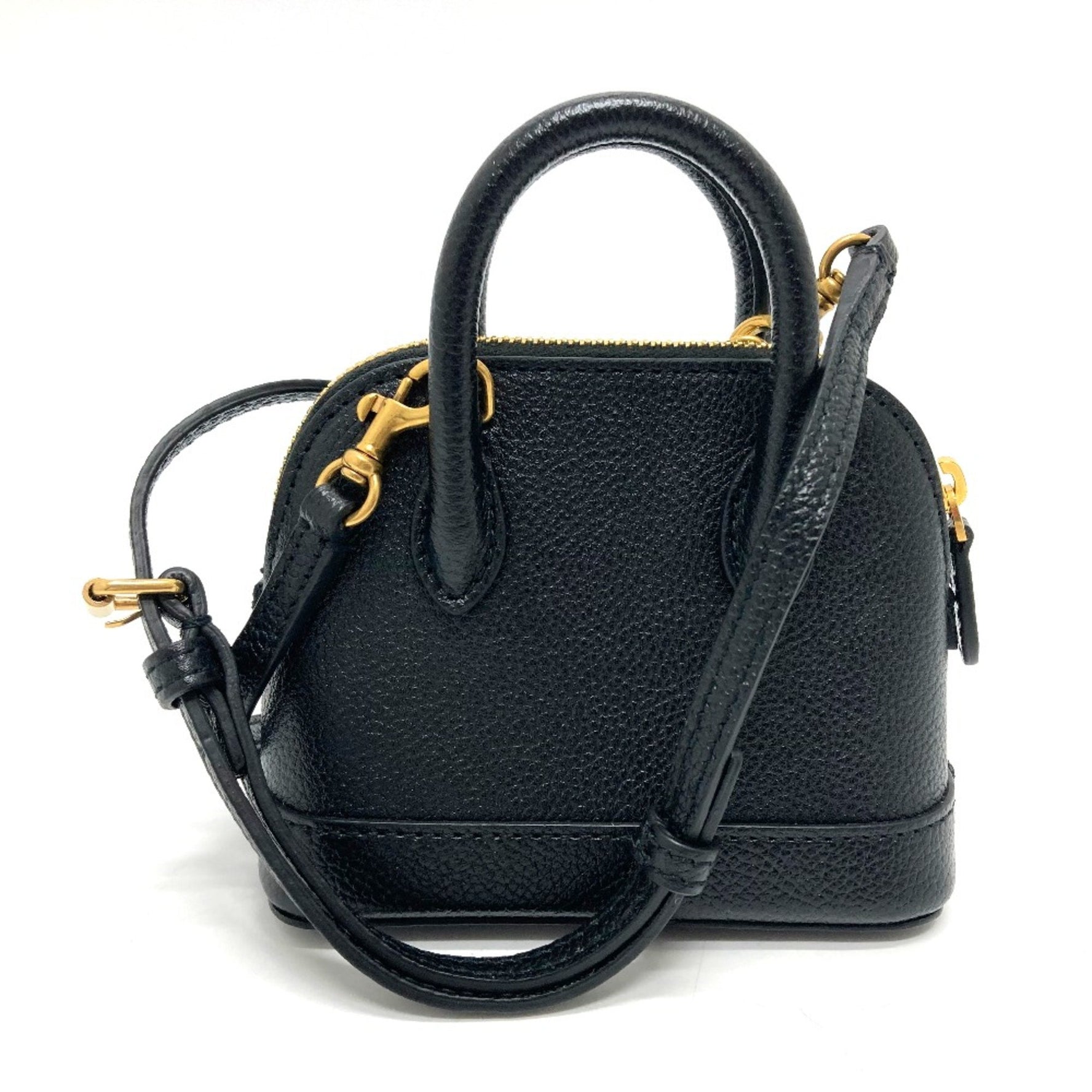 Balenciaga logo Bag 2WAY Hand Bag Shoulder Bag Black GoldHardware