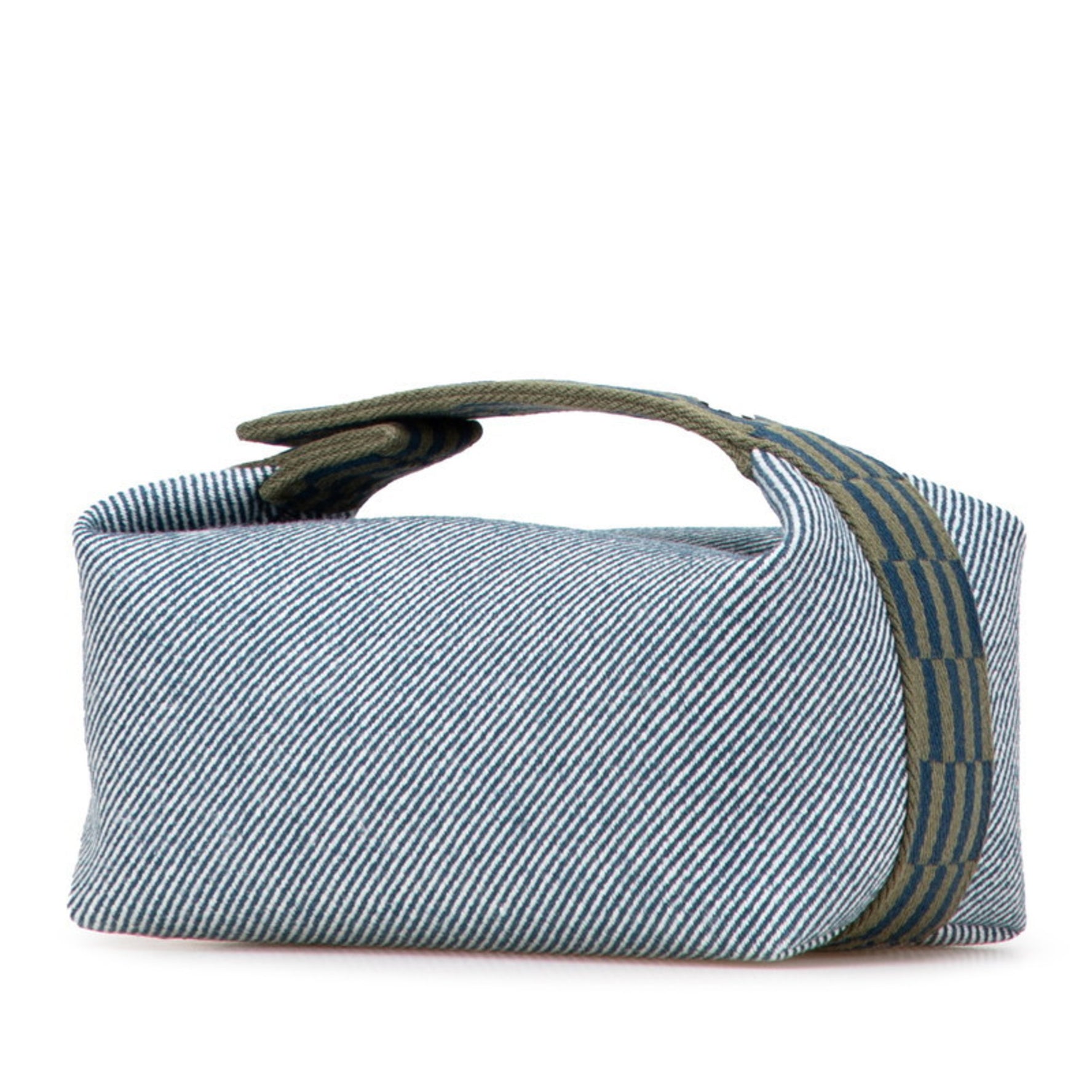 Hermes Brides A Black PM Handbag in Blue and Green Canvas