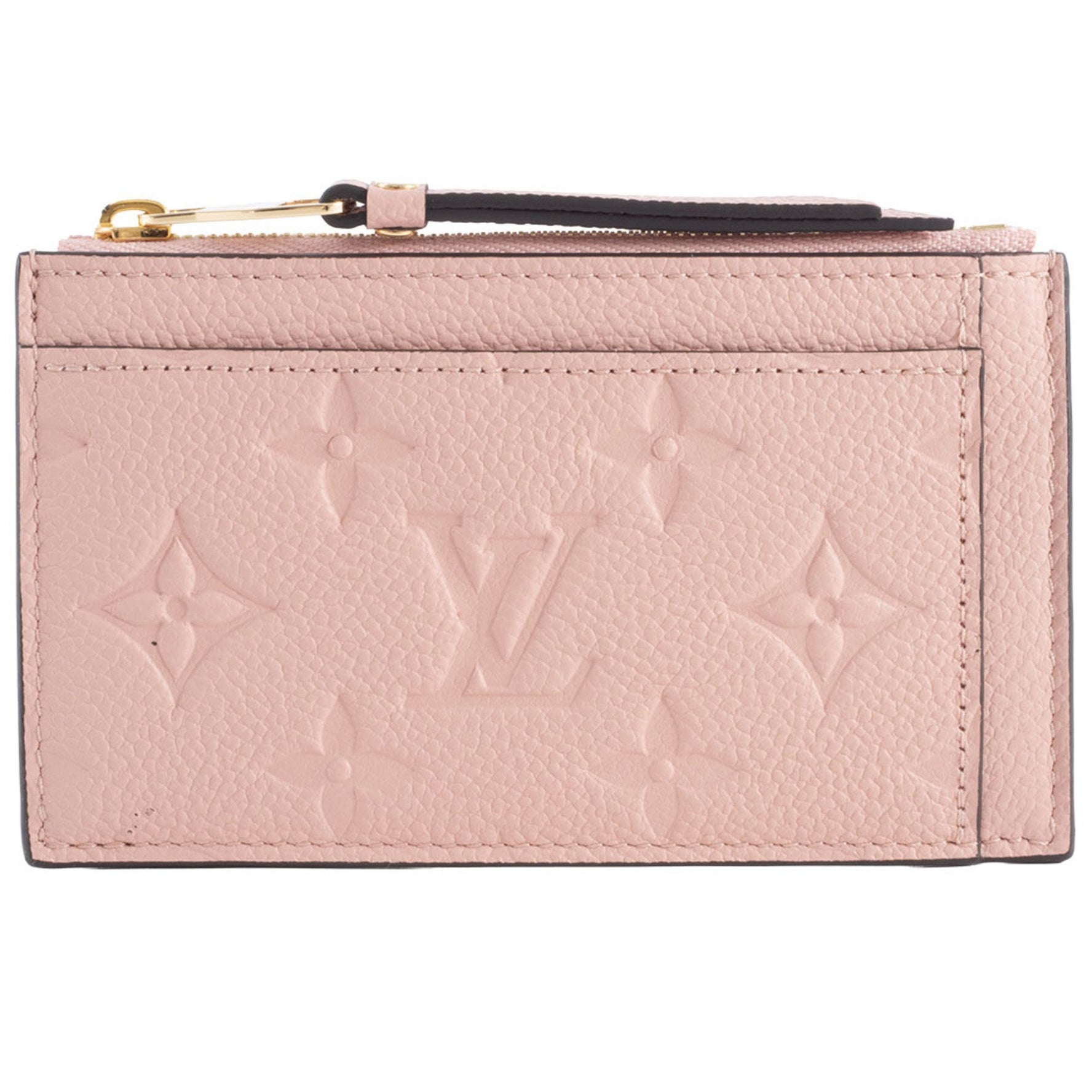 Louis Vuitton Porte Carte Zip Coin Case Leather Rose Poodle Pink