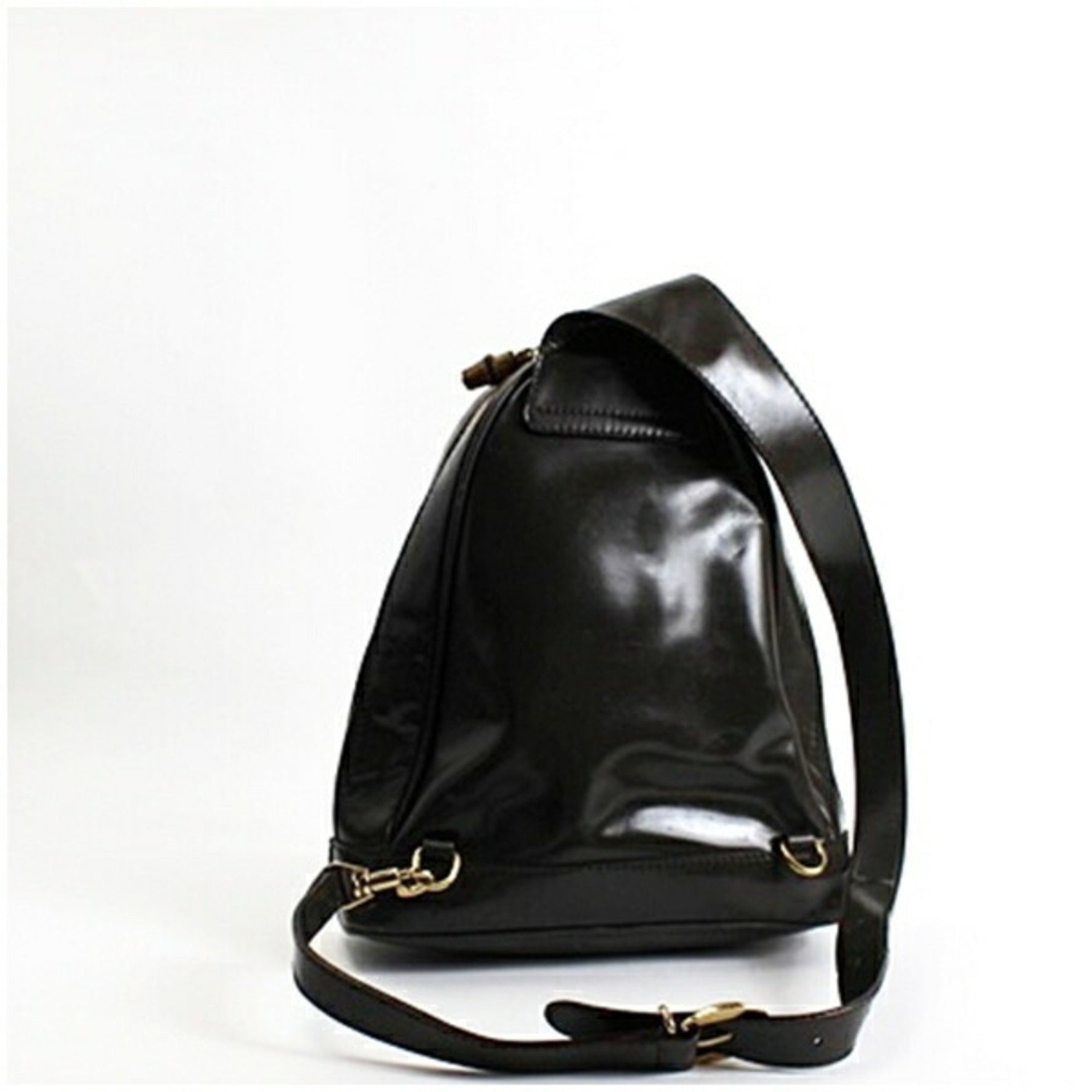 Gucci Bamboo Body Bag Patent Leather Brown 003 2113 0127