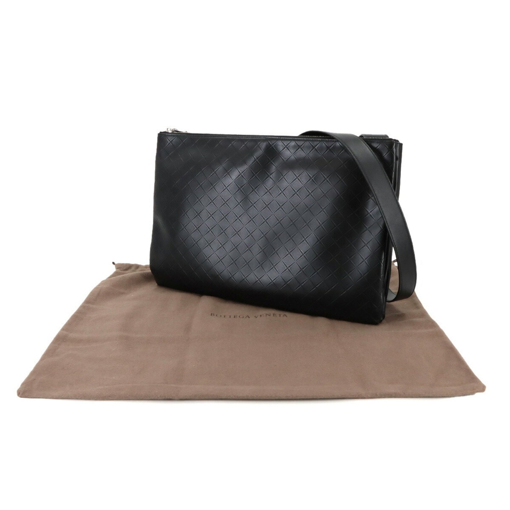 BOTTEGA VENETA Intreccio Mirage Shoulder Bag Leather Silver Hardware
