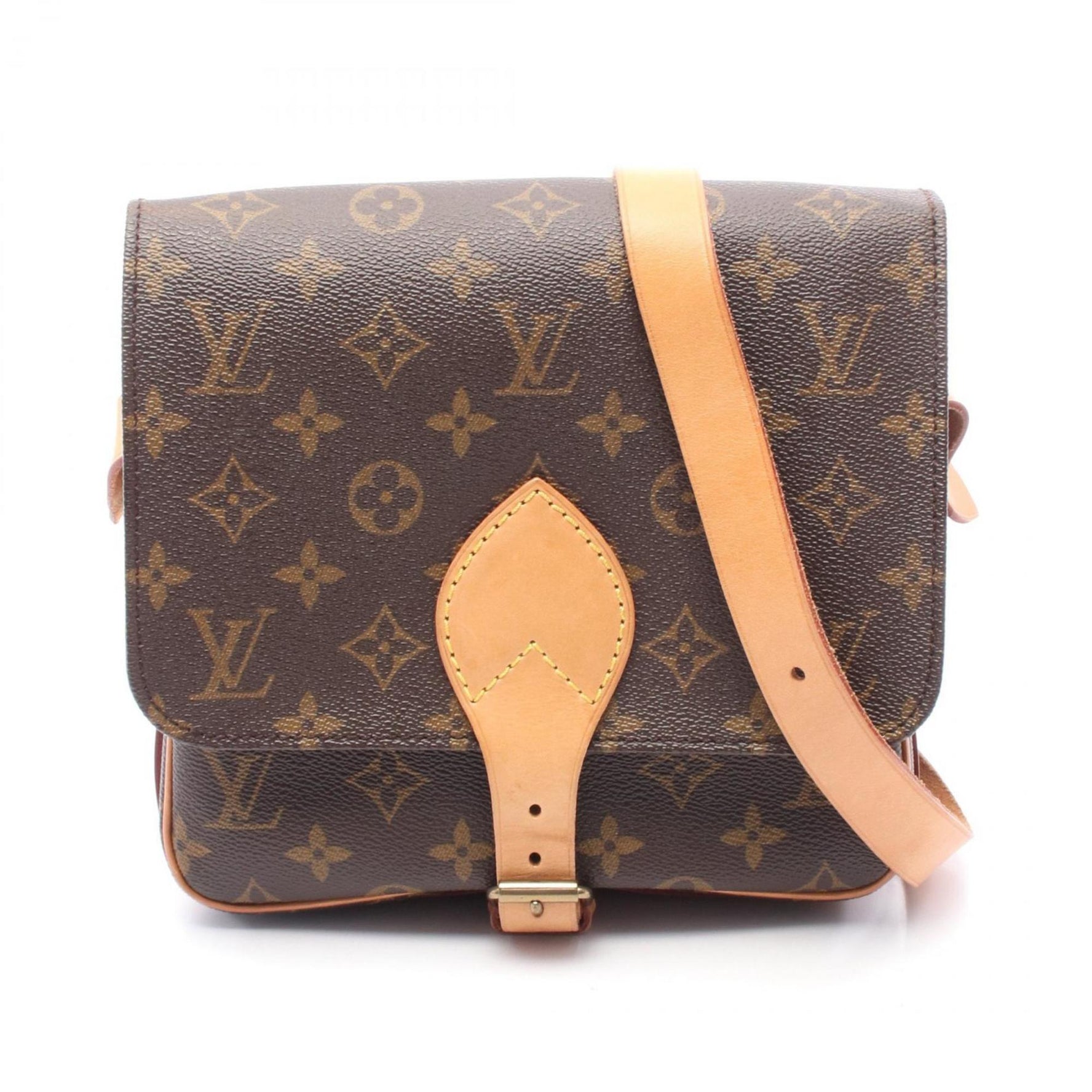 Louis Vuitton Cartesier MM Monogram Shoulder Bag Coated Canvas Leather