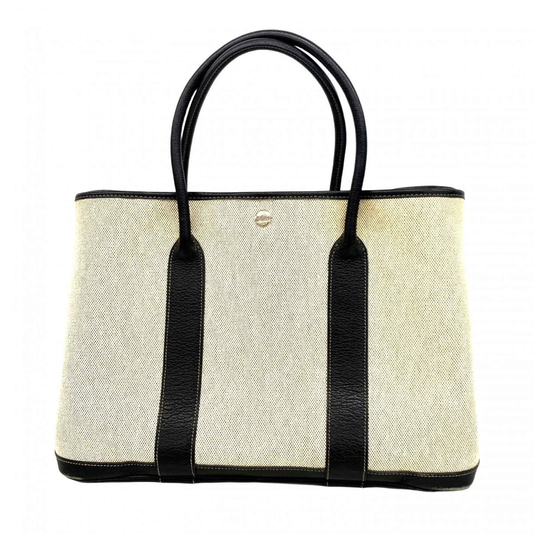 Hermes Hermès Garden PM Tote Bag, Bordeaux Ribbon, Toile H