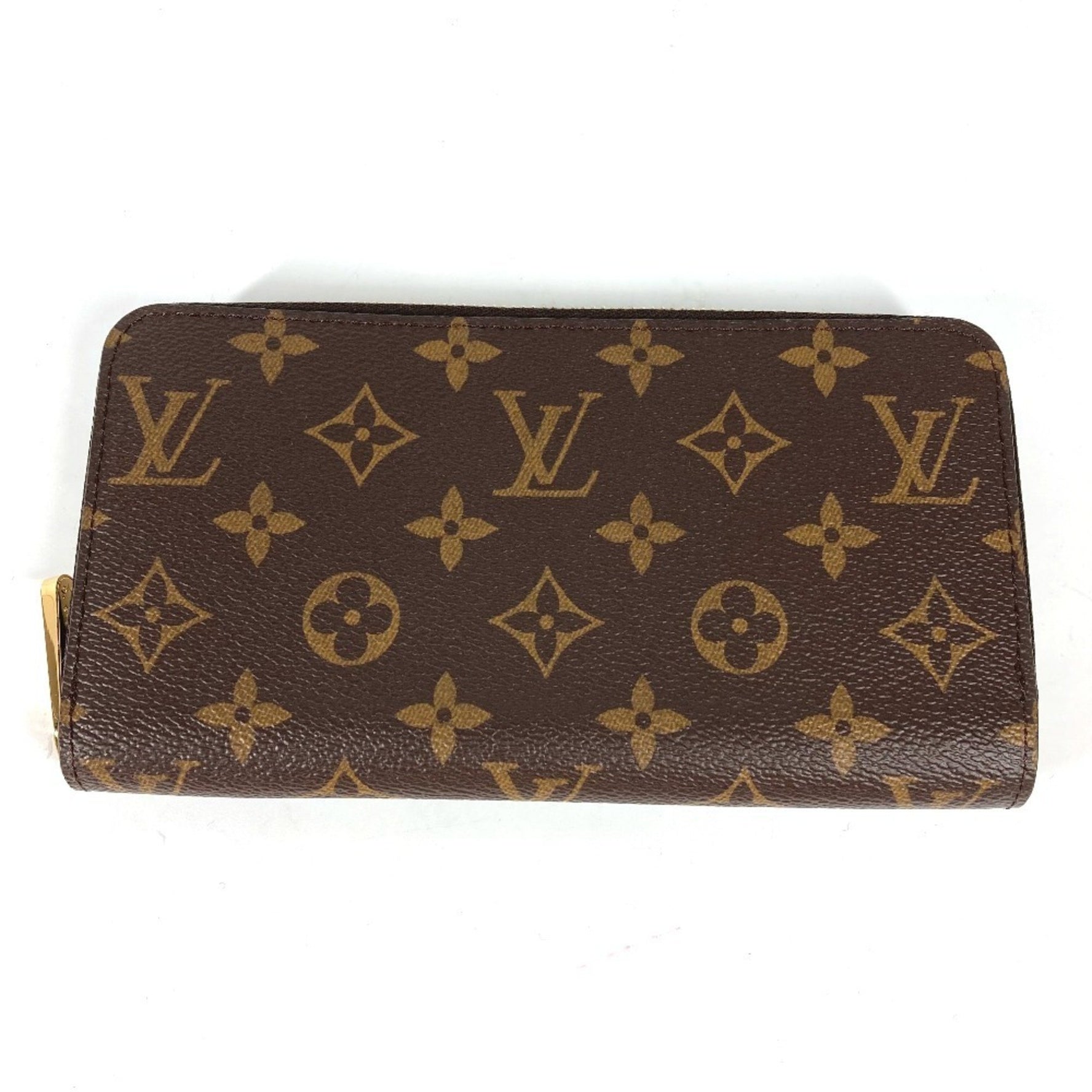LOUIS VUITTON M42616 Monogram Zippy Wallet, Round Zip Long Canvas, Women's, Brown, Like New