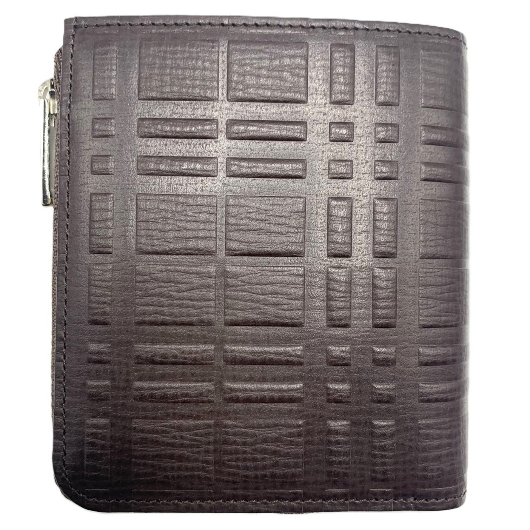 Burberry Nova Check Embossed Wallet Brown L-Shaped Bi-Fold BURBERRY