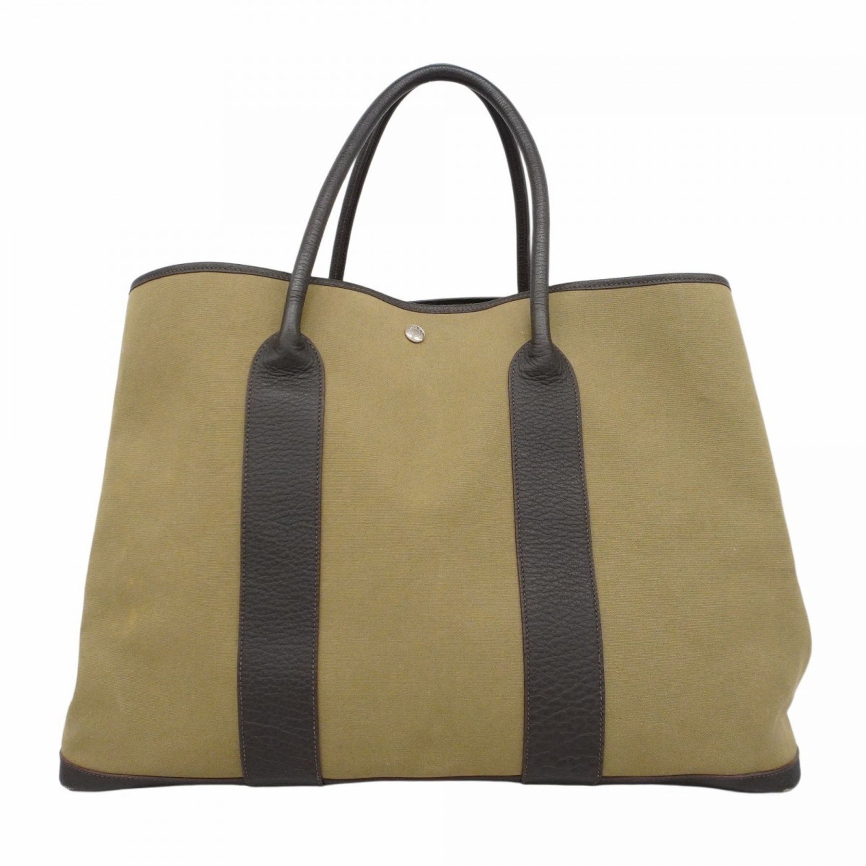 Hermes Hermès Garden GM Toile Officier Tote Bag, Khaki, F Stamp, Women's