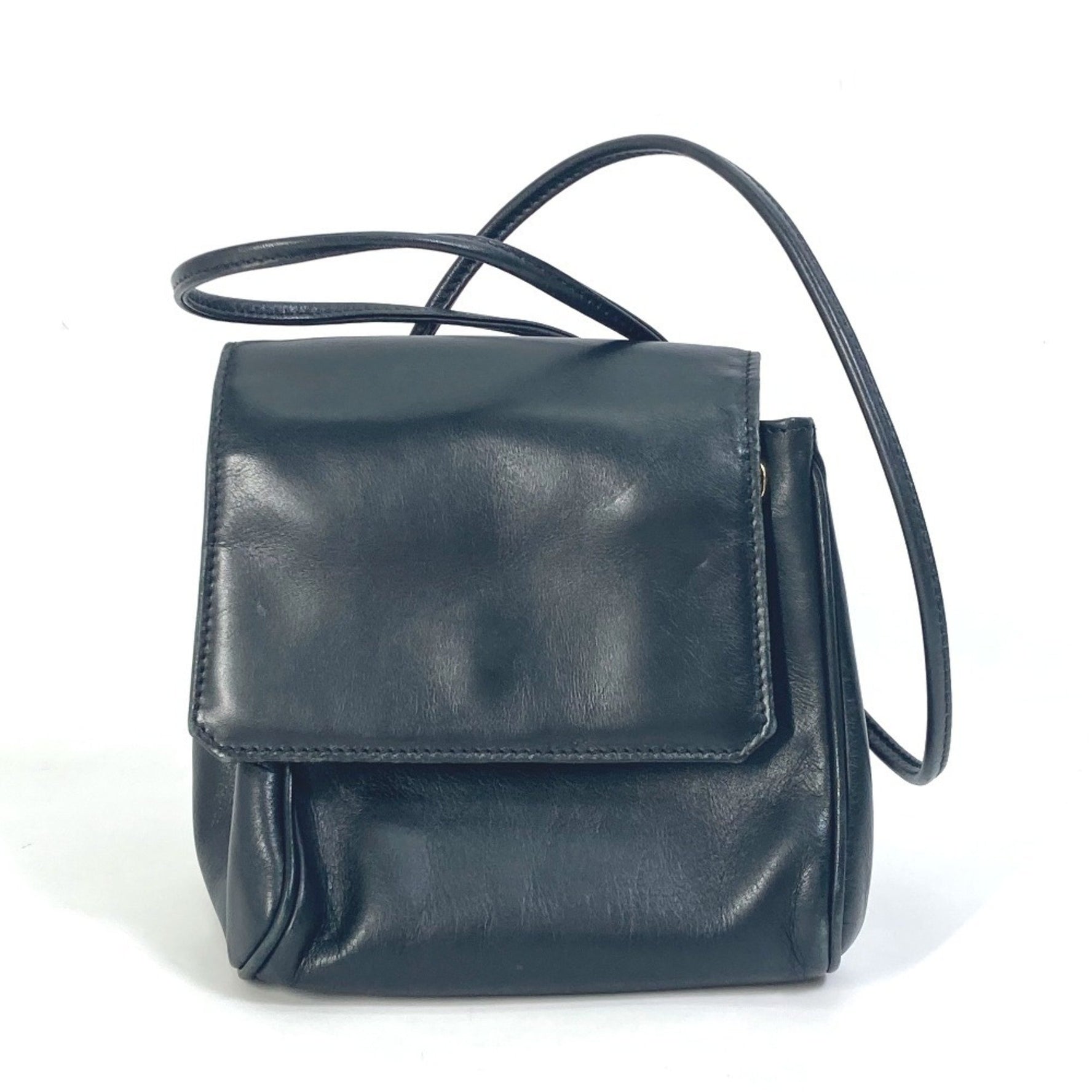 Christian Dior Dior Pochette Drawstring Vintage Shoulder Bag Leather Black