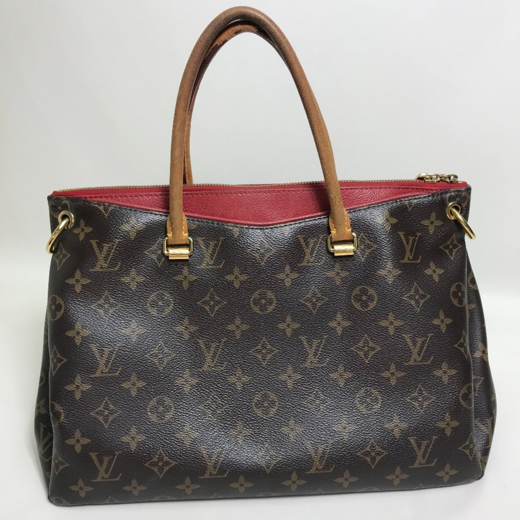 Louis Vuitton Monogram Pallas Shoulder Bag/Handbag in Canvas, Brown and Red
