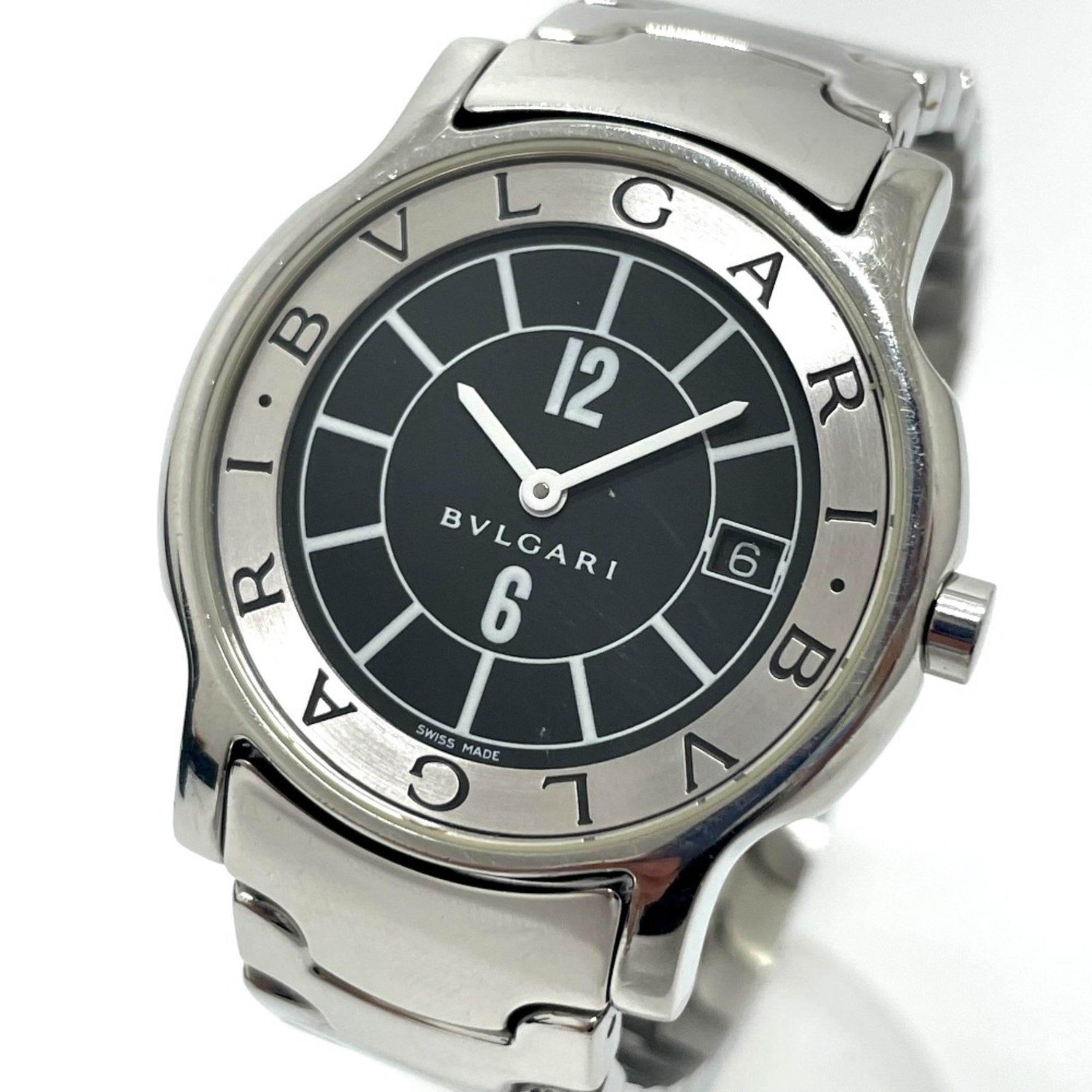 Bvlgari ST35S Quartz date Wristwatch Silver