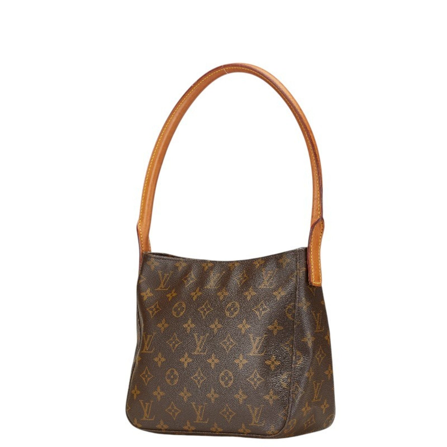 Louis Vuitton Monogram Looping MM Bag Handbag PVC Leather