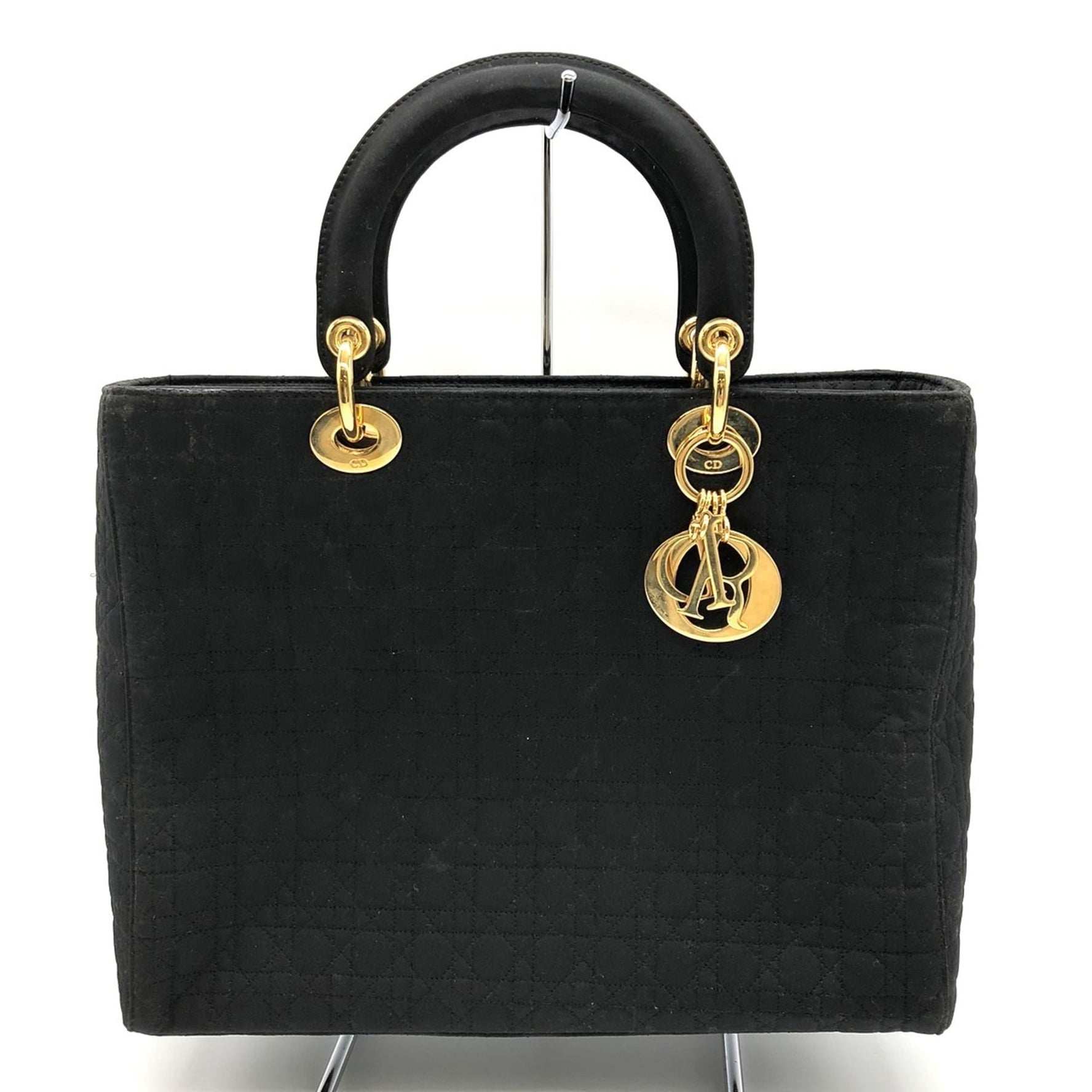 Christian Dior Dior Lady Cannage Nylon Handbag with Keychain