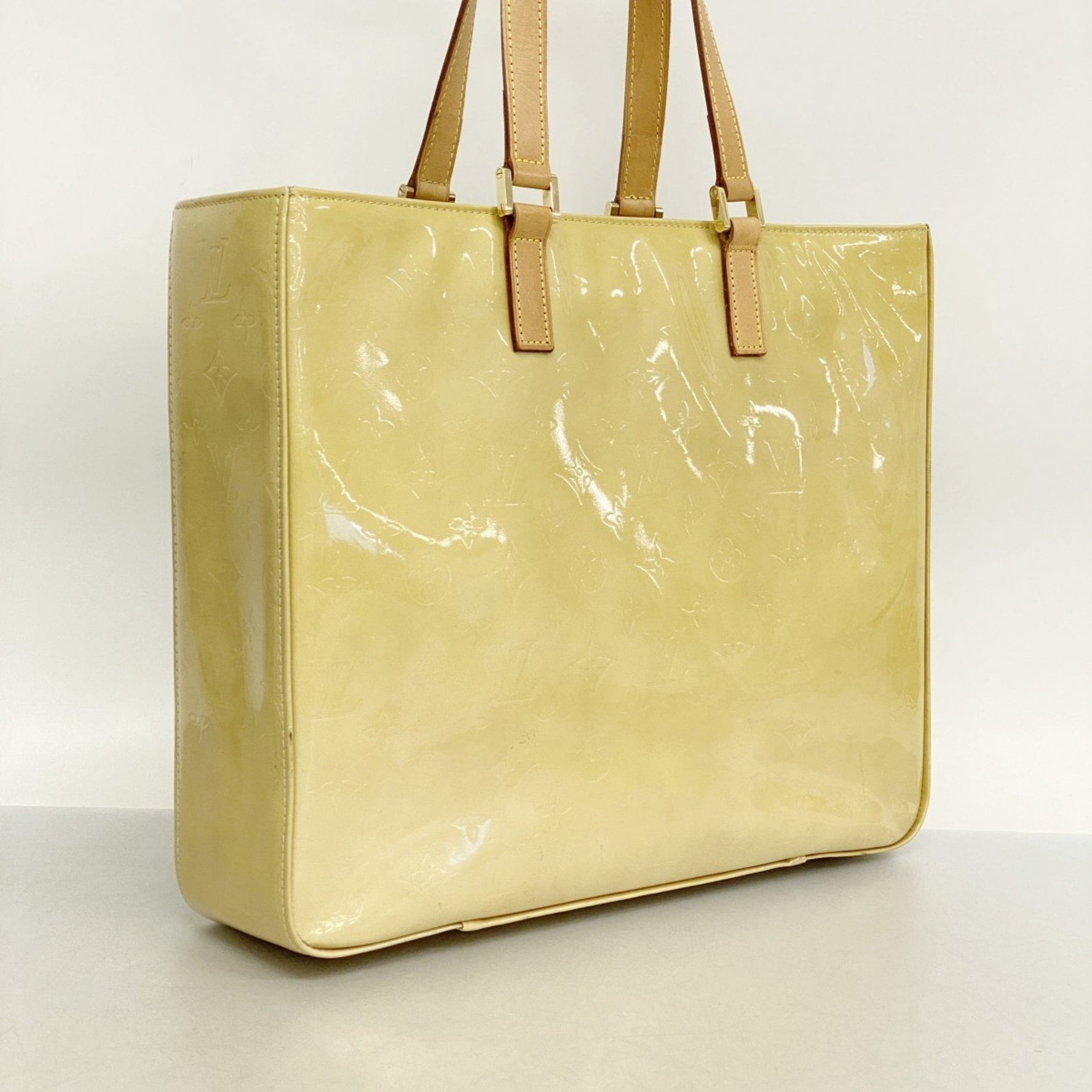 Louis Vuitton Vernis Columbus Tote Bag M91023 Beige Women's