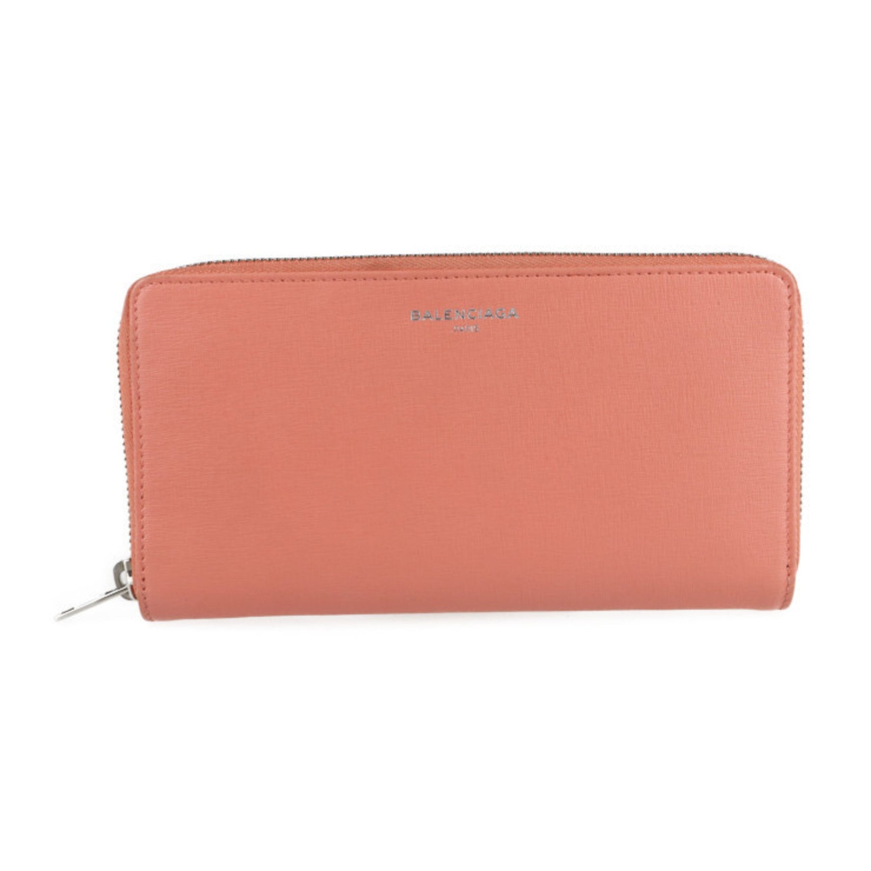 BALENCIAGA Essential Long Wallet Leather Salmon Pink Round 2107043007233R1