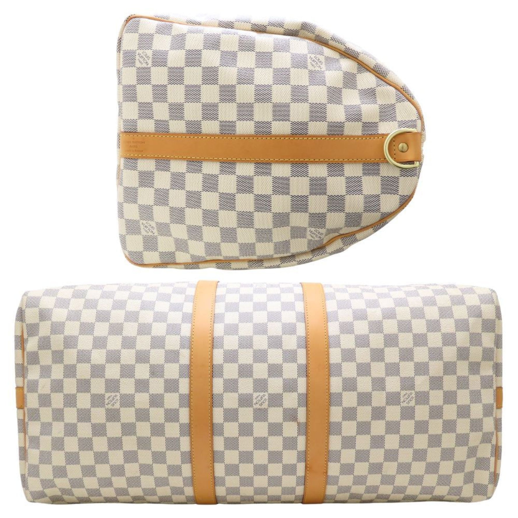 Louis Vuitton Damier Azur Keepall Bandouliere 55 Boston Bag