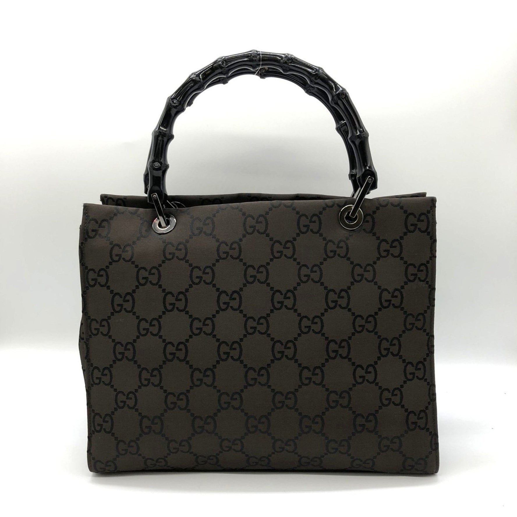 GUCCI 002/1065 Handbag Brown GG Bamboo
